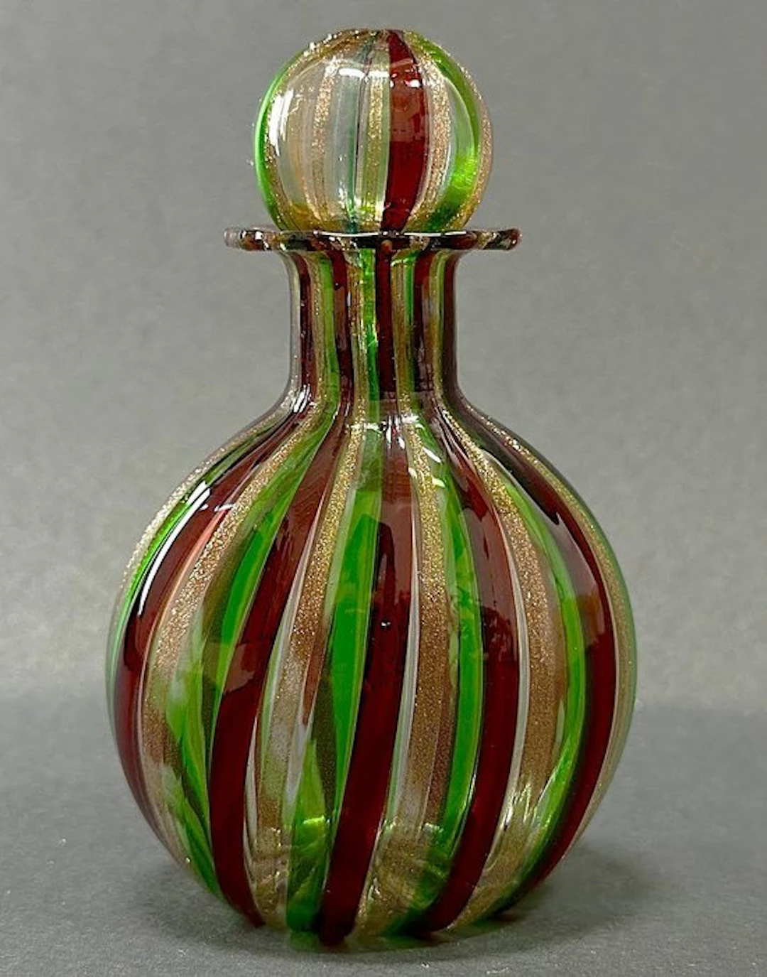 Boccetta Porta Profumo con Tappo in Vetro Artistico di...