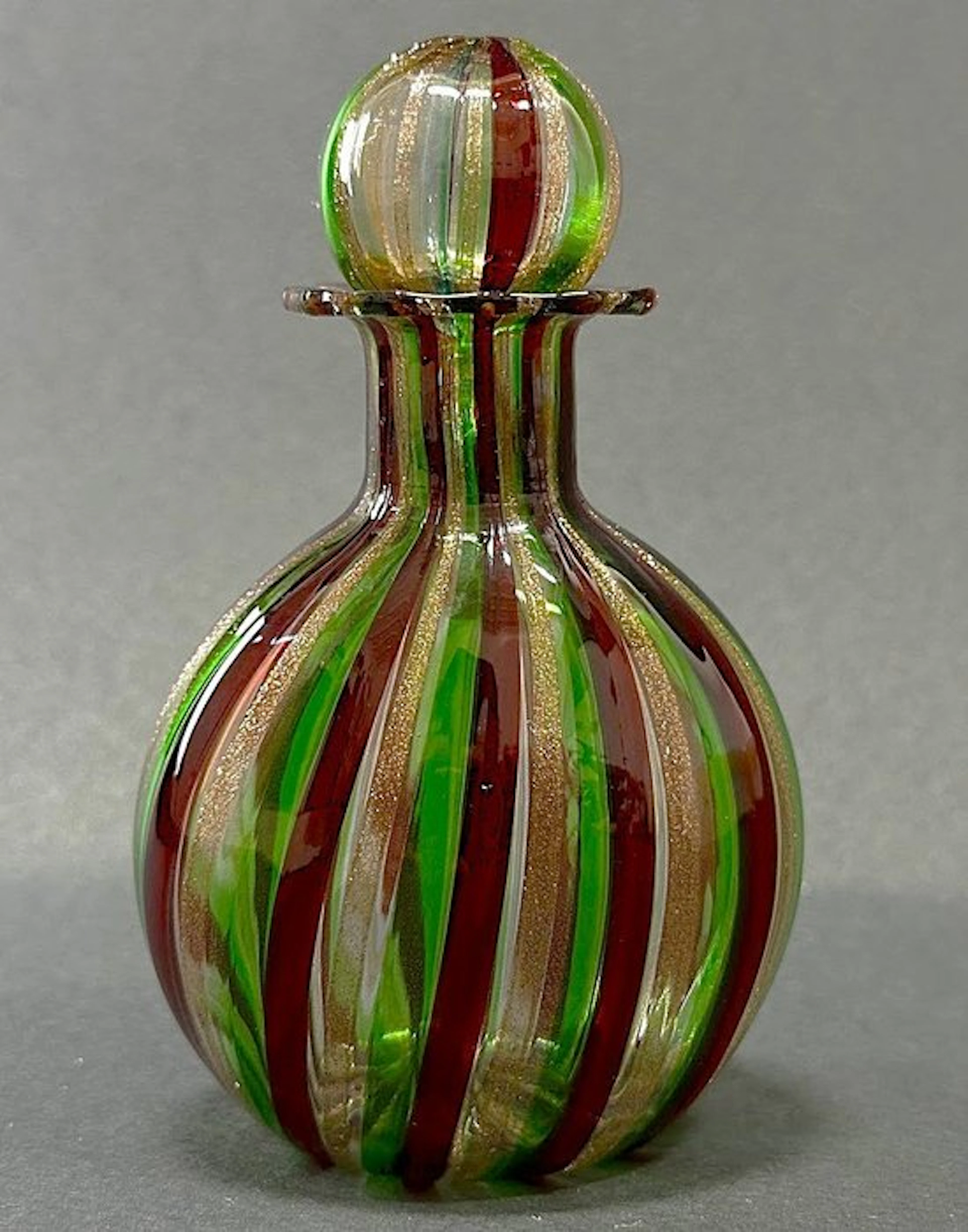 Boccetta Porta Profumo con Tappo in Vetro Artistico di...