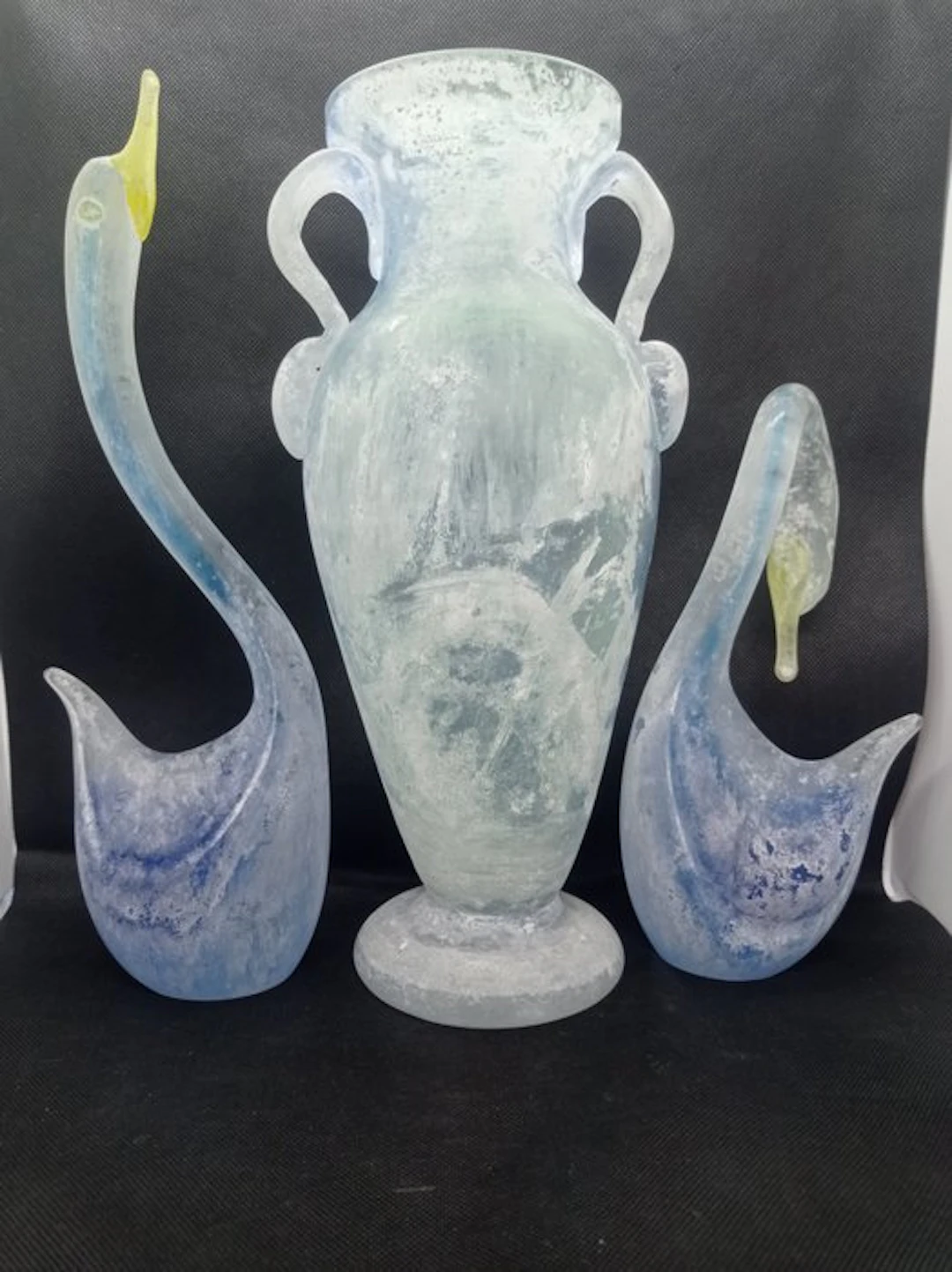 Jar (3) - Glass - Triptych in carved glass style