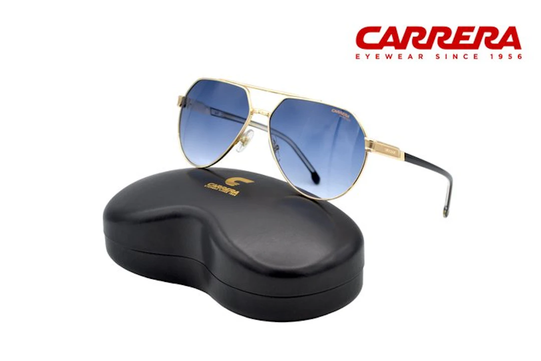 Carrera - 1067S - Aviator Gold Metal Design - Blue Lenses - *New* - Sunglasses