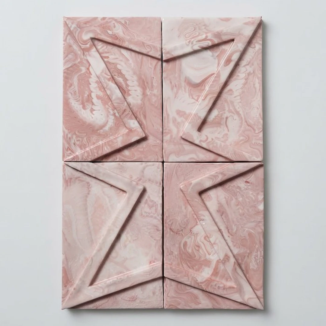 Tile - marbled porcelain - Fouzia Khaia - 2026 - Set of four tiles