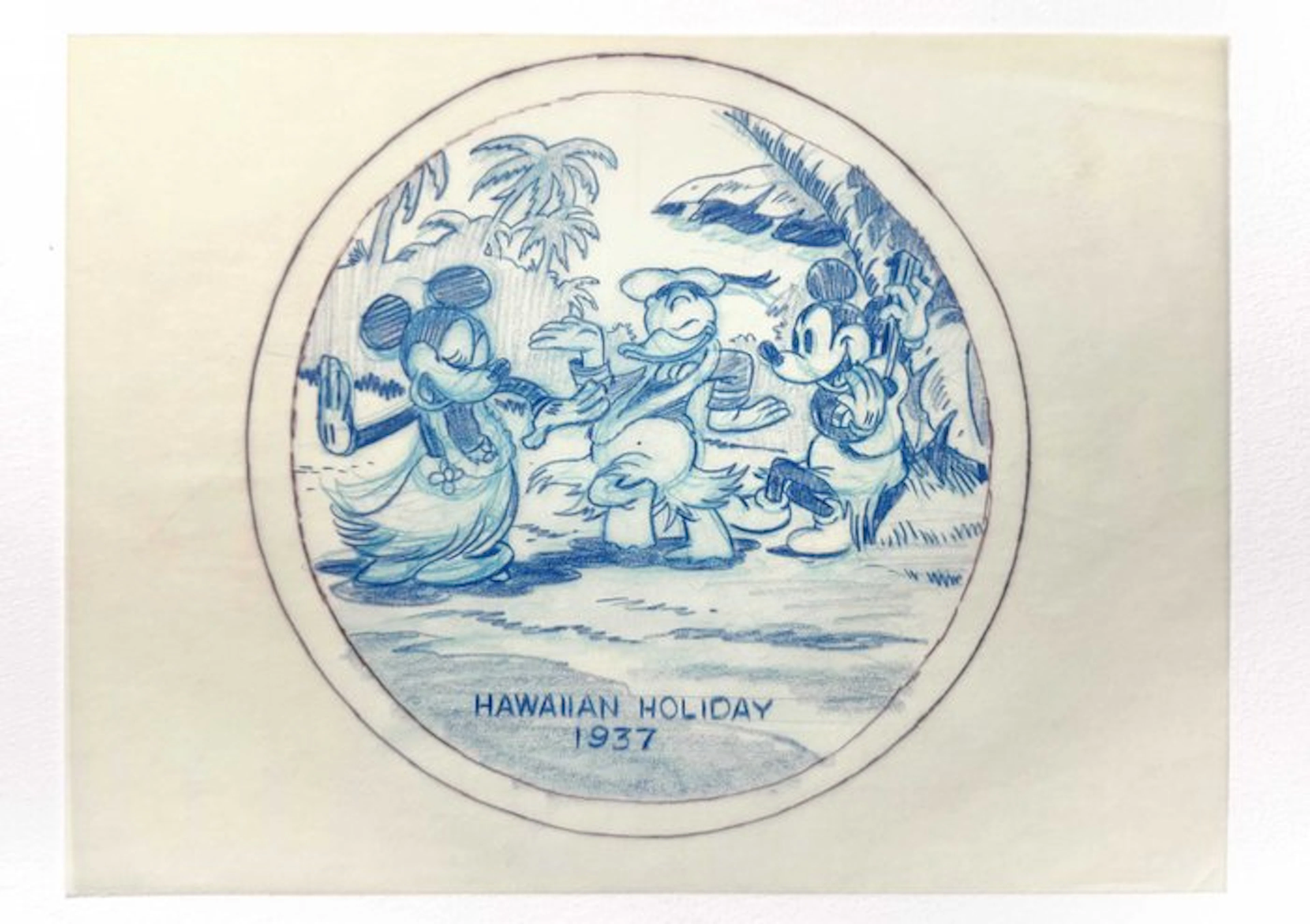 Mickey Mouse : RARE Original Layout Art for Collector Plate Series - (Disney