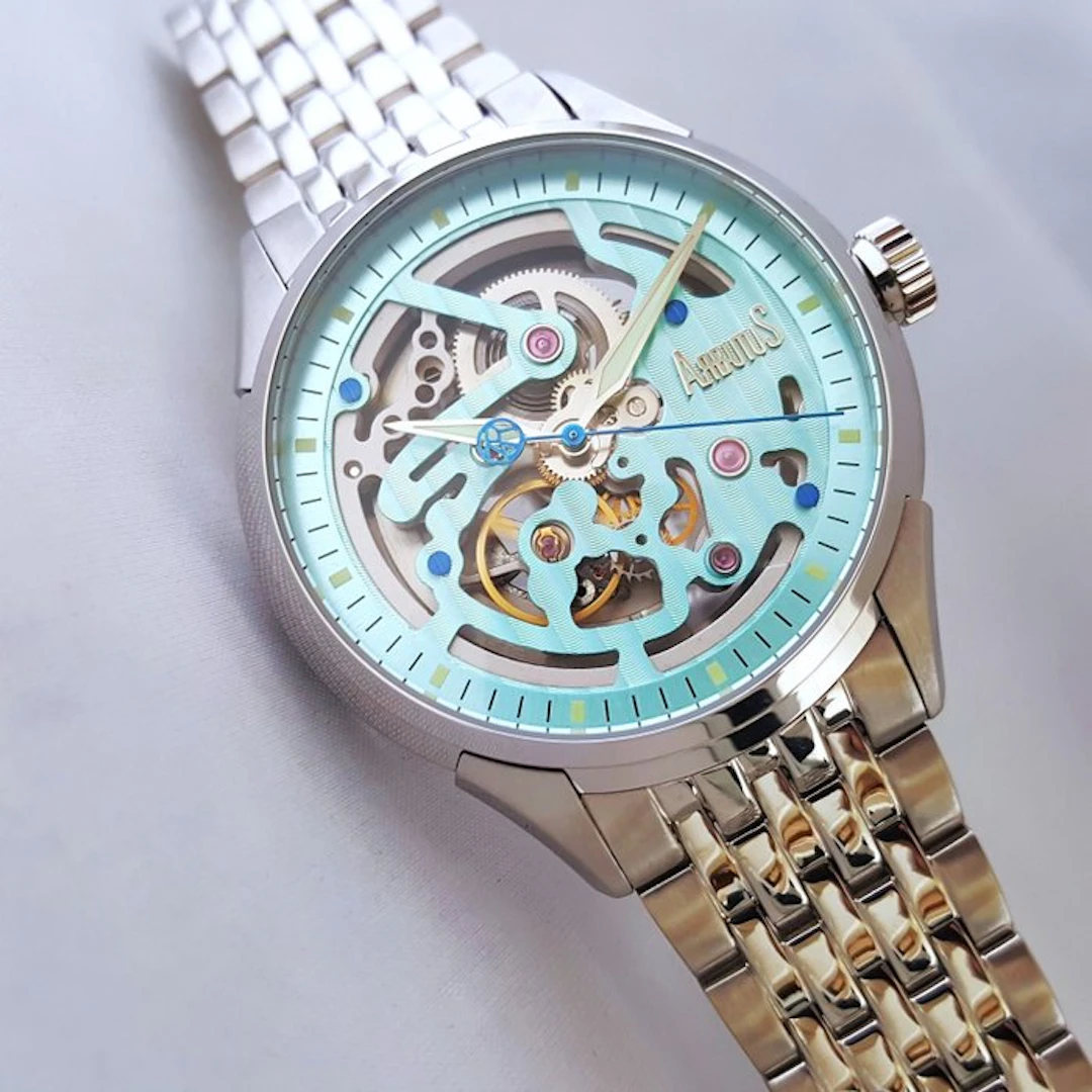 Arbutus - Automatic - Tiffany - Skeleton - Sapphire - Jewels - NEW - Men - 2026