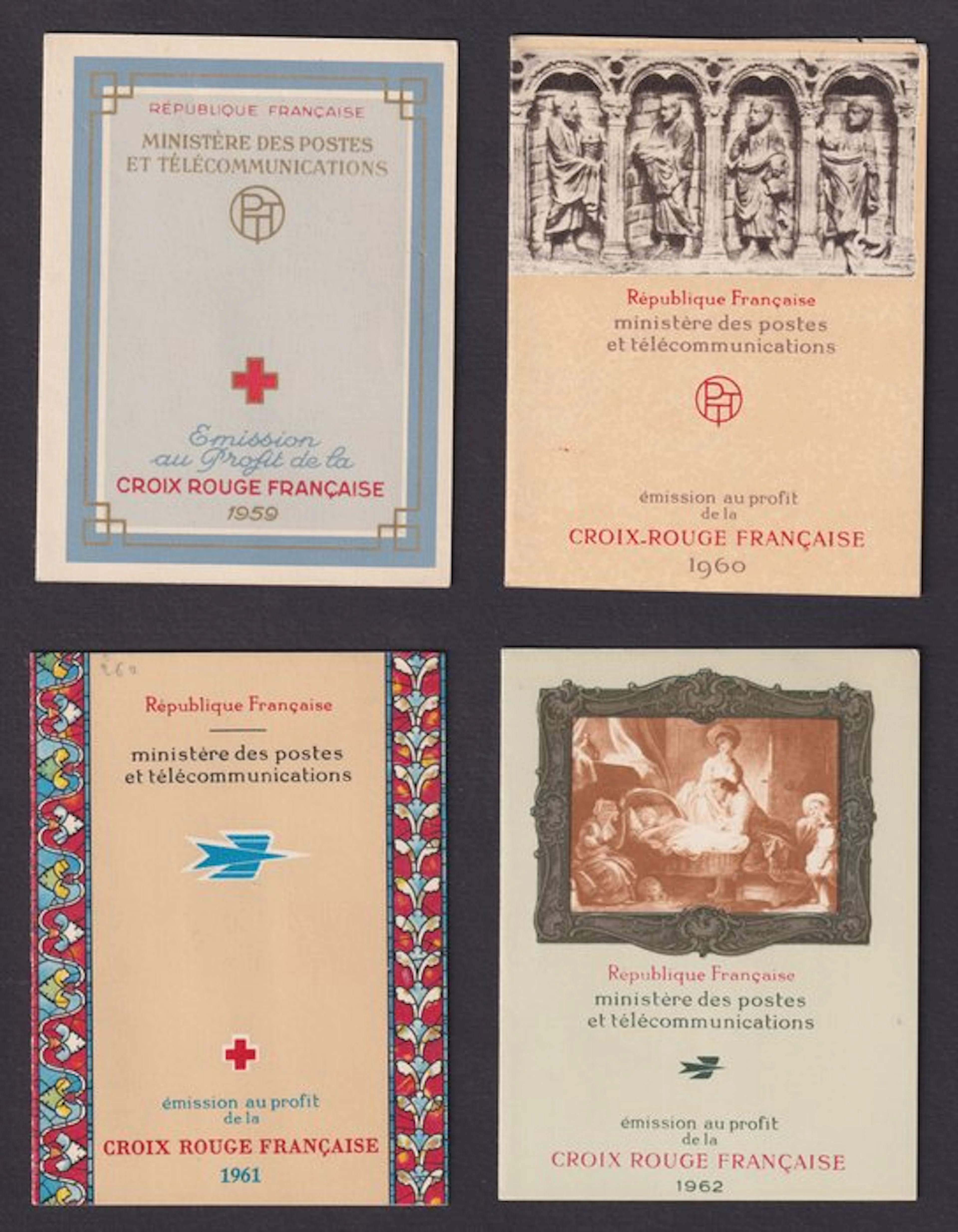 France 1959/1963 - Red Cross stamp booklets from No