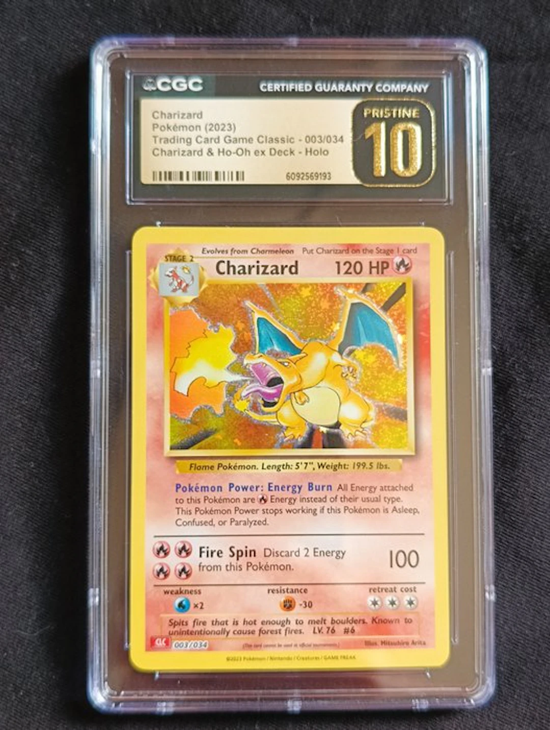 Pokémon - 1 Graded card - Charizard 003/034 Foil - CGC...