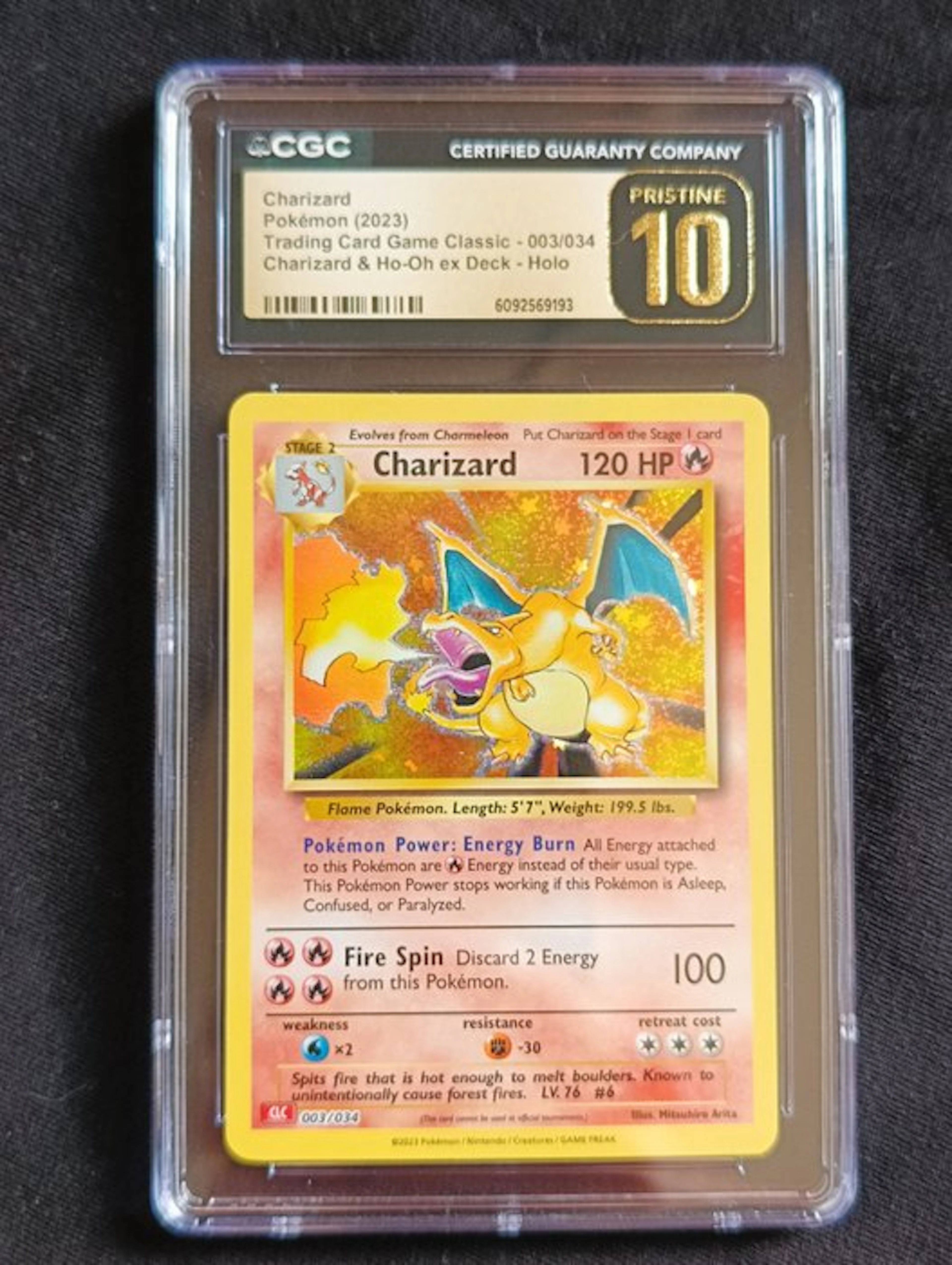 Pokémon - 1 Graded card - Charizard 003/034 Foil - CGC...