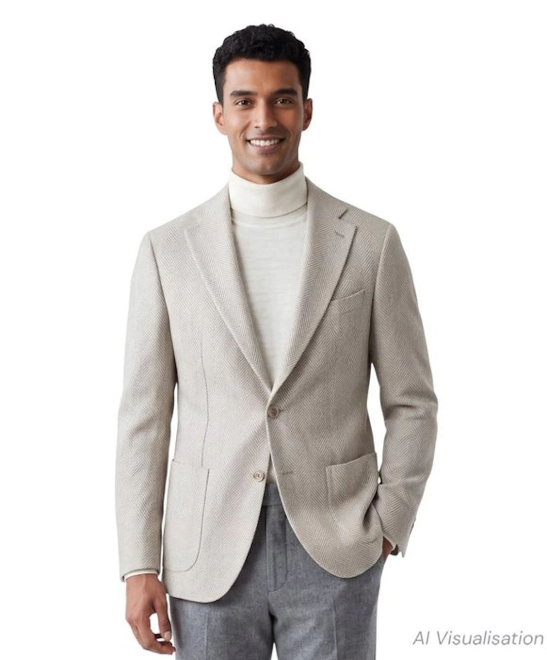Eleventy Platinum-Wool Silk-Herringbone-Size 48 - Blazer - New with tags