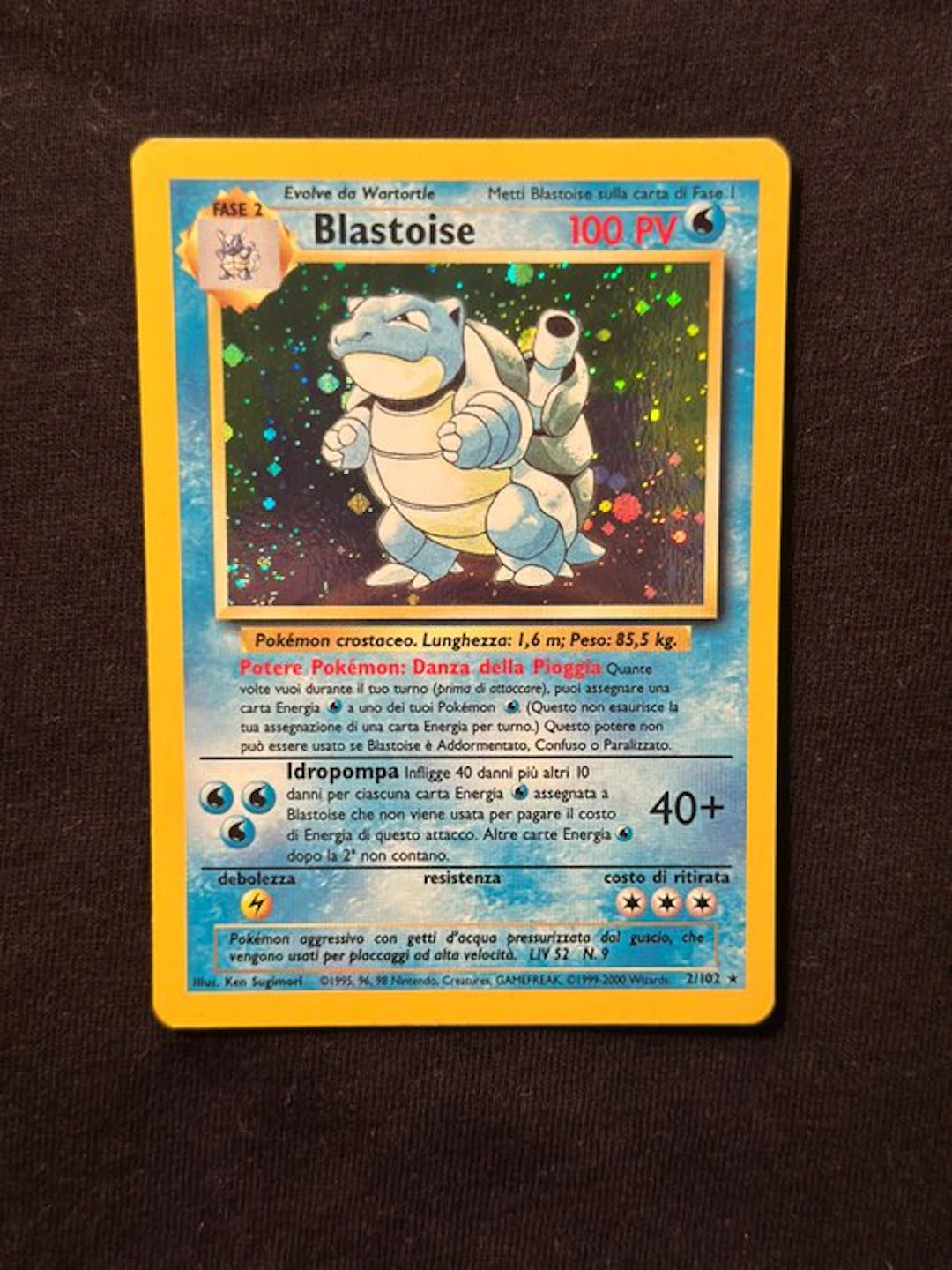 Pokémon - 1 Card - Blastoise 2/102 Foil, Holo - WOTC - Base set