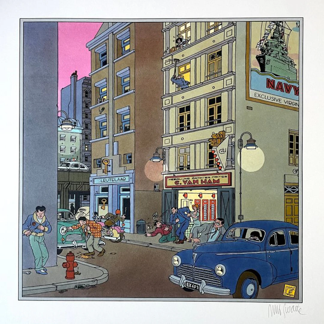 Joost Swarte - Ochtendschemer - Offset Lithograph - 50x70 ** HANDSIGNED+COA **