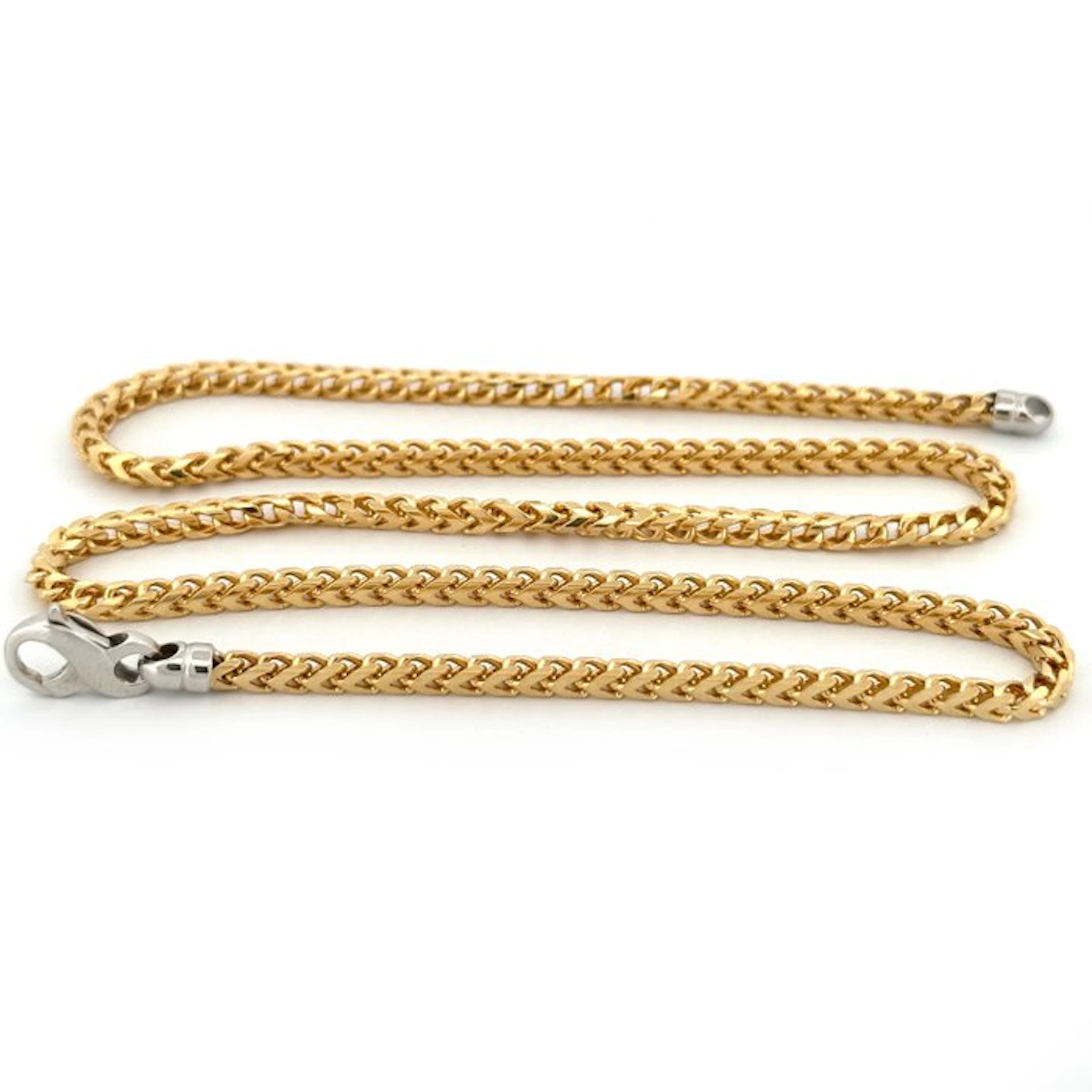 Vieri - Necklace - Solid Franco Chain - 18 kt. White gold, Yellow gold