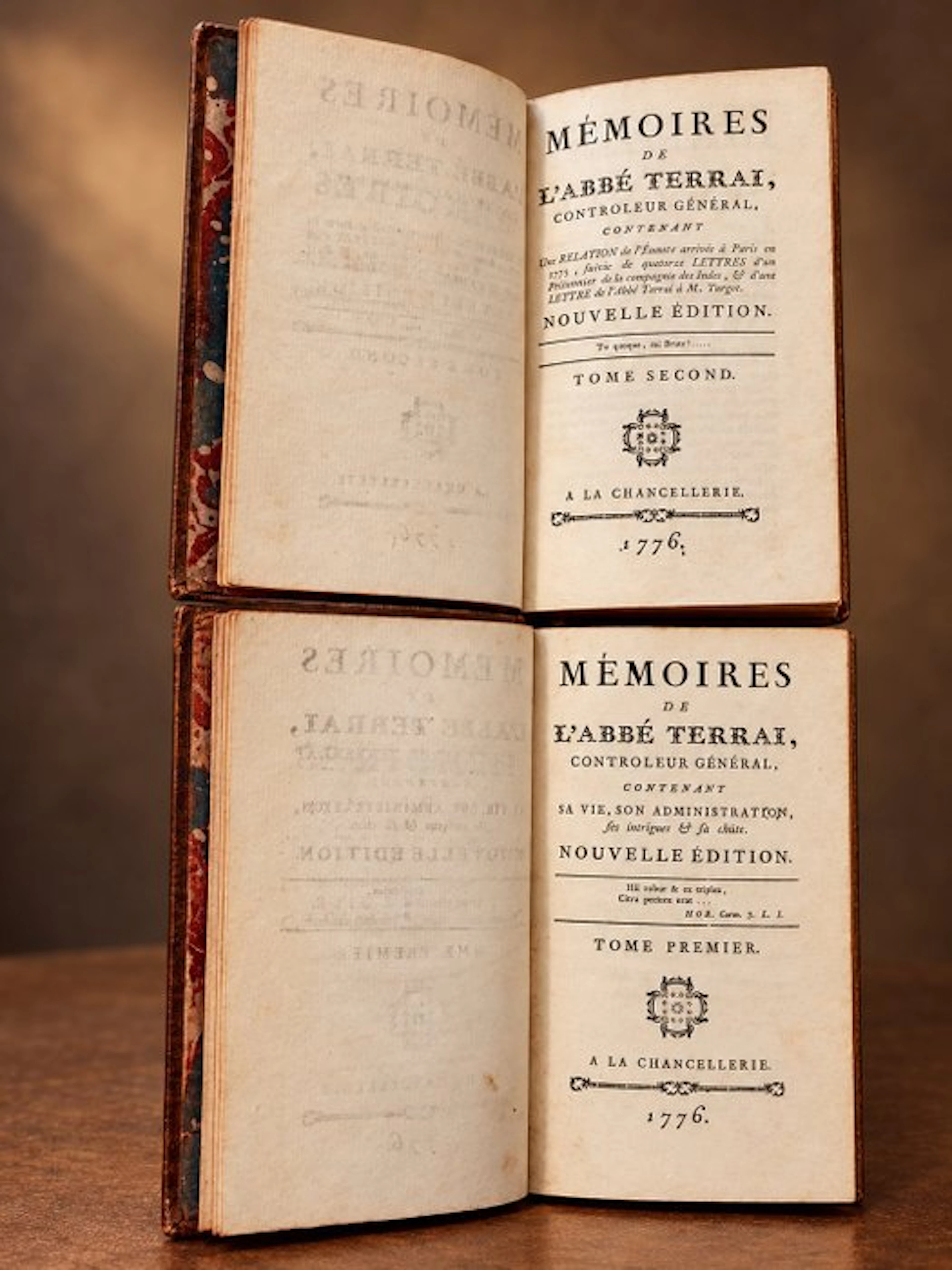 Abbé Terrai - Mémoires de l’Abbé Terray – reliures d’époque dorées - 1776