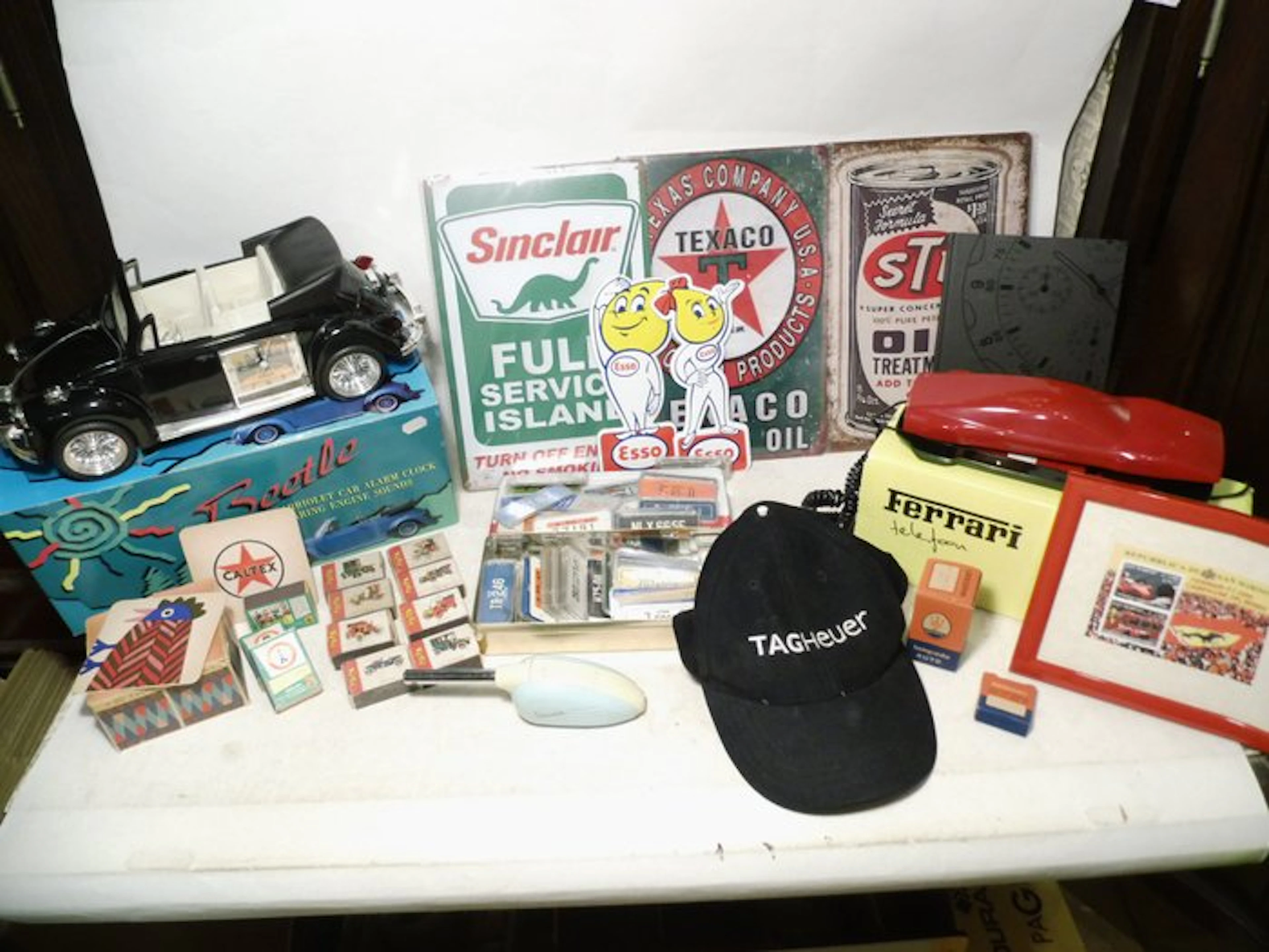Sinclair Texaco STP Esso metal signs set - Ferrari...