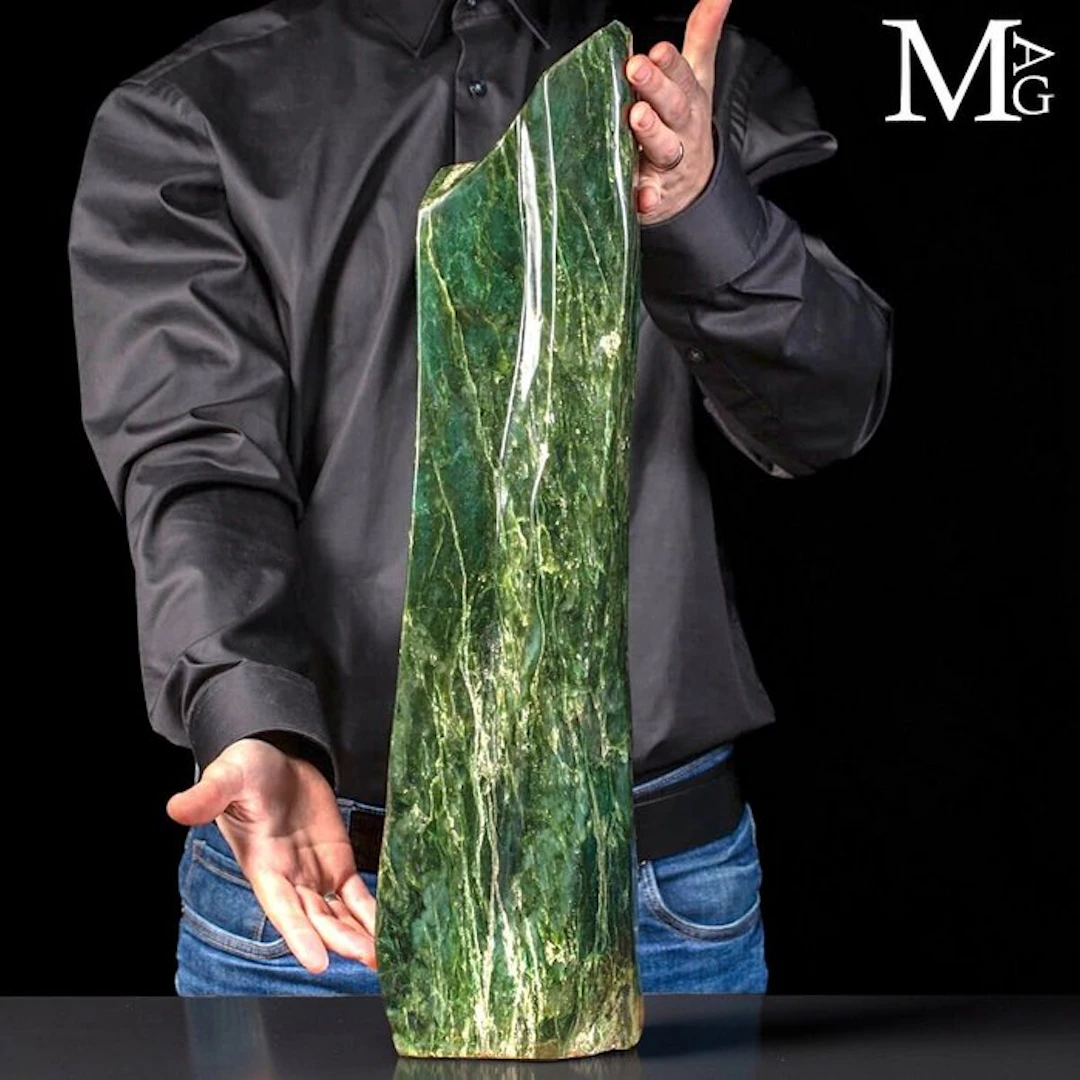 Massive Nephrite Jade with Fibrous Textures Monumental...