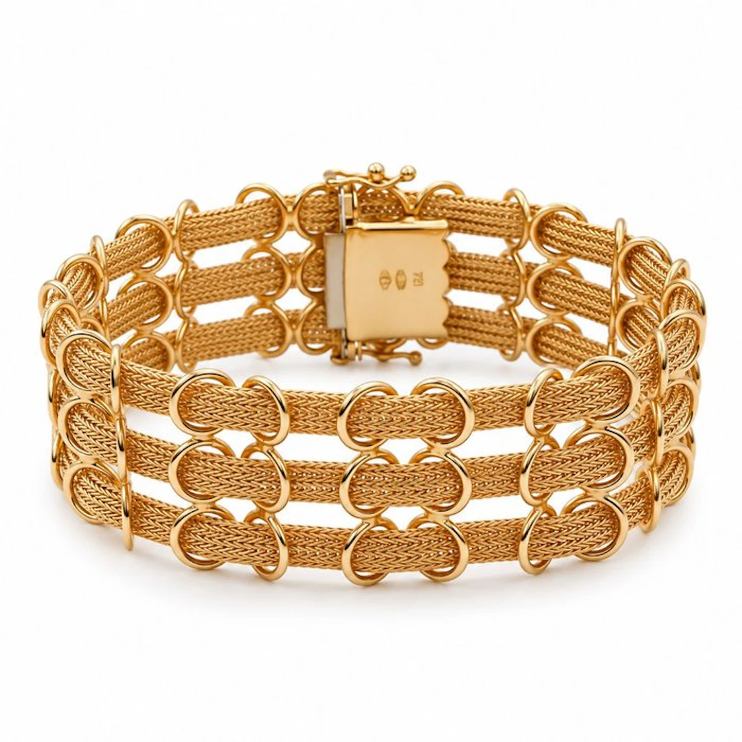 Bracelet - 18 kt. Yellow gold - Handmade - Made in Italy