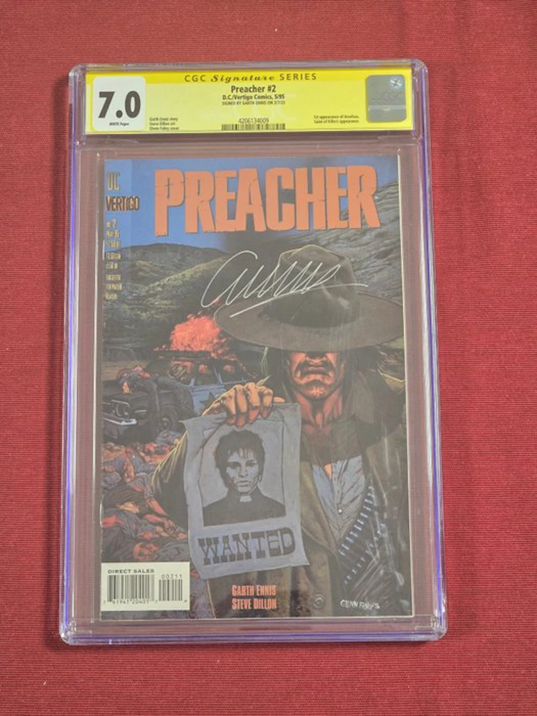 Preacher #2 - Signed by Glenn Fabry - 1 Signed graded...