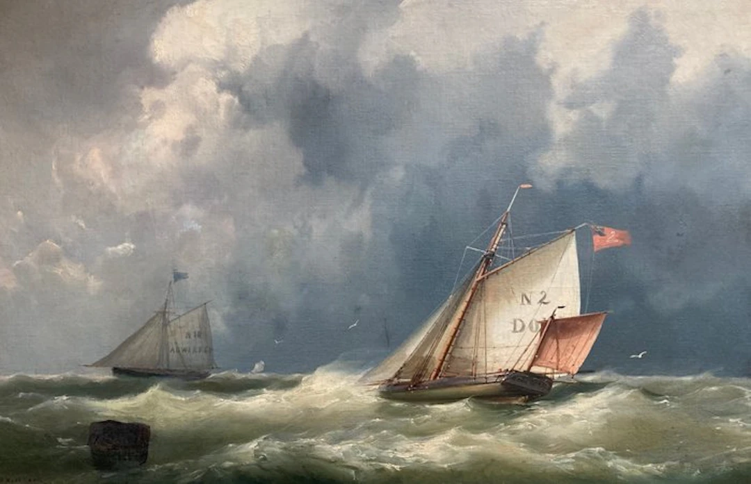 J. H. B. Koekkoek (1840-1912) - Zeilboten op volle zee