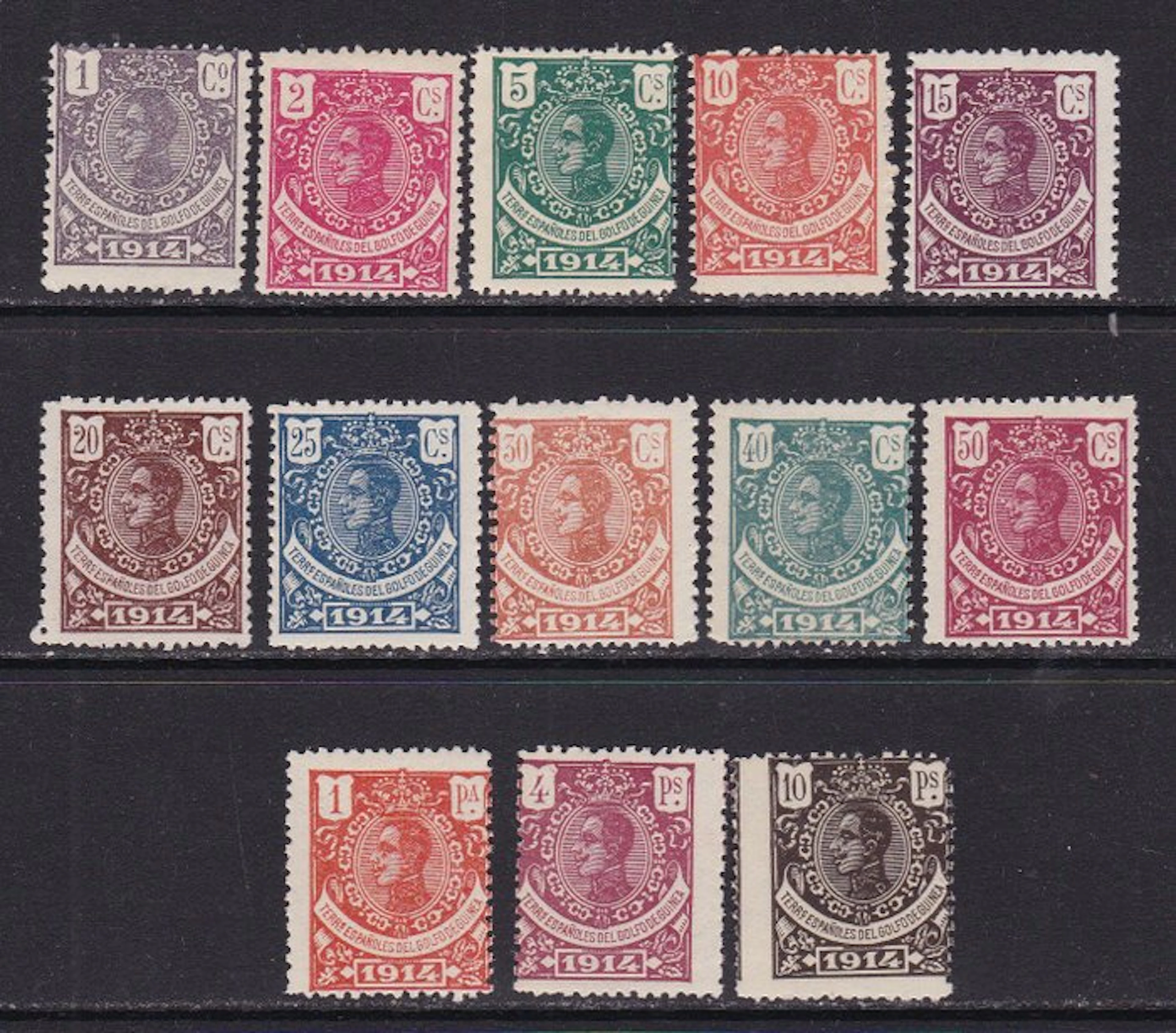 Spanish Guinea 1914 - Alfonso XIII - Edifil 98/110 - Complete Set - MNH