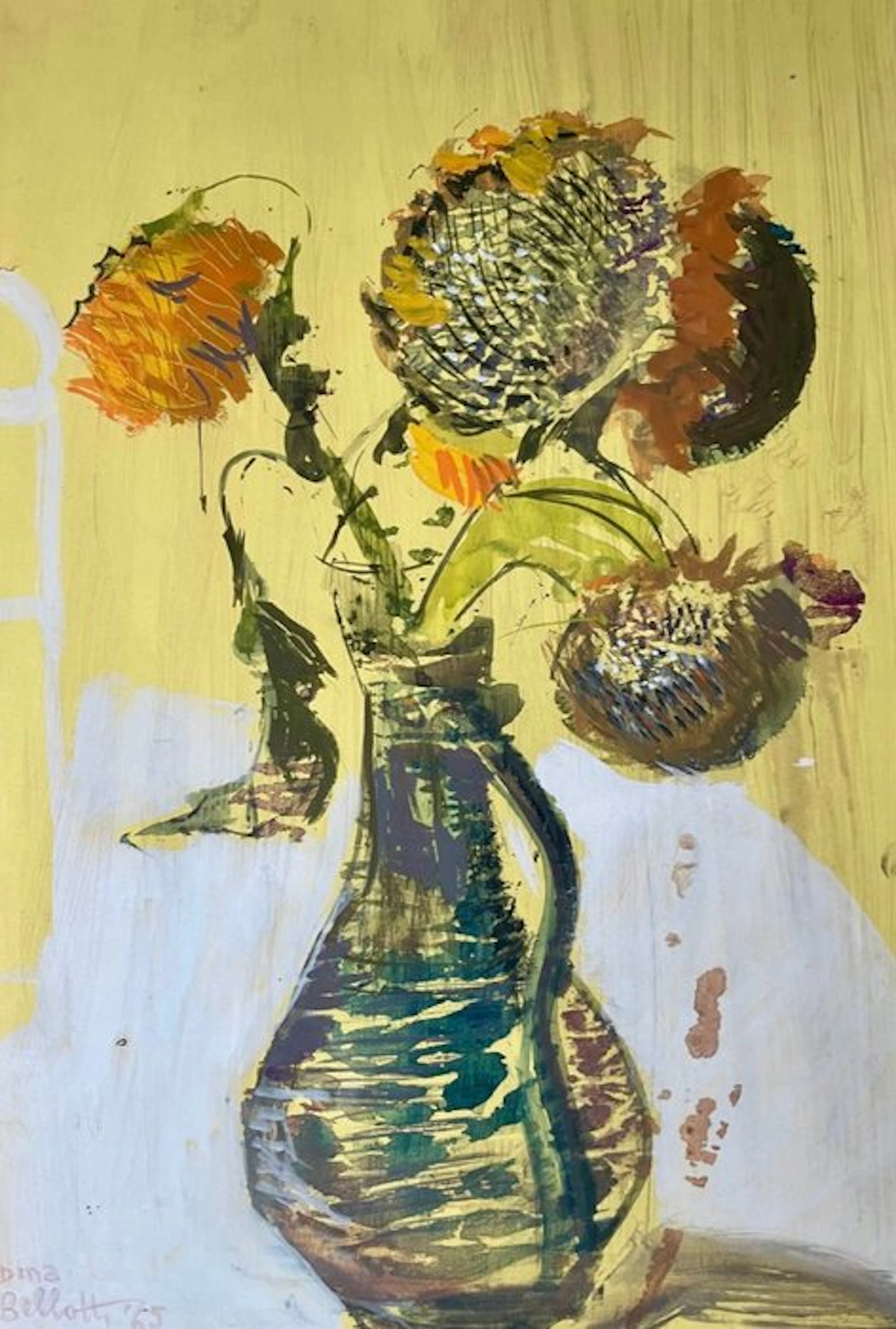 Dina Bellotti (1912-2003) - Natura morta con girasoli
