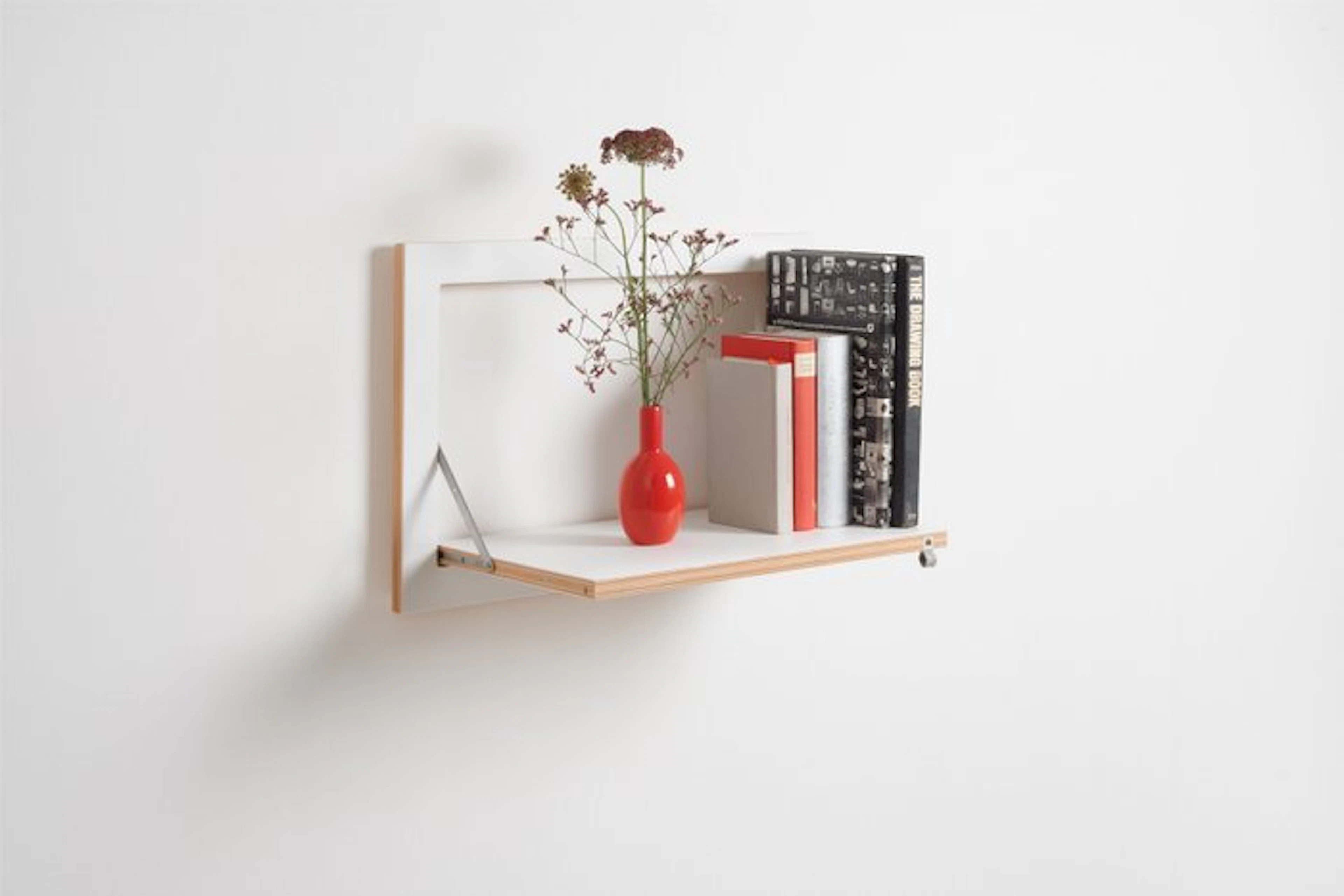 Ambivalenz - Malte Grieb - Bookcase - Fläpps Shelf 60x40-1 - White - Plywood