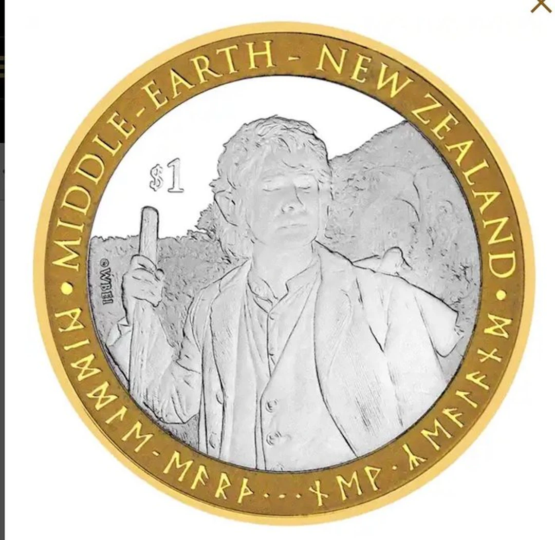 New Zealand. 1 Dollar 2012 The Hobbit 1oz Gilded Proof mit CoA und BOX