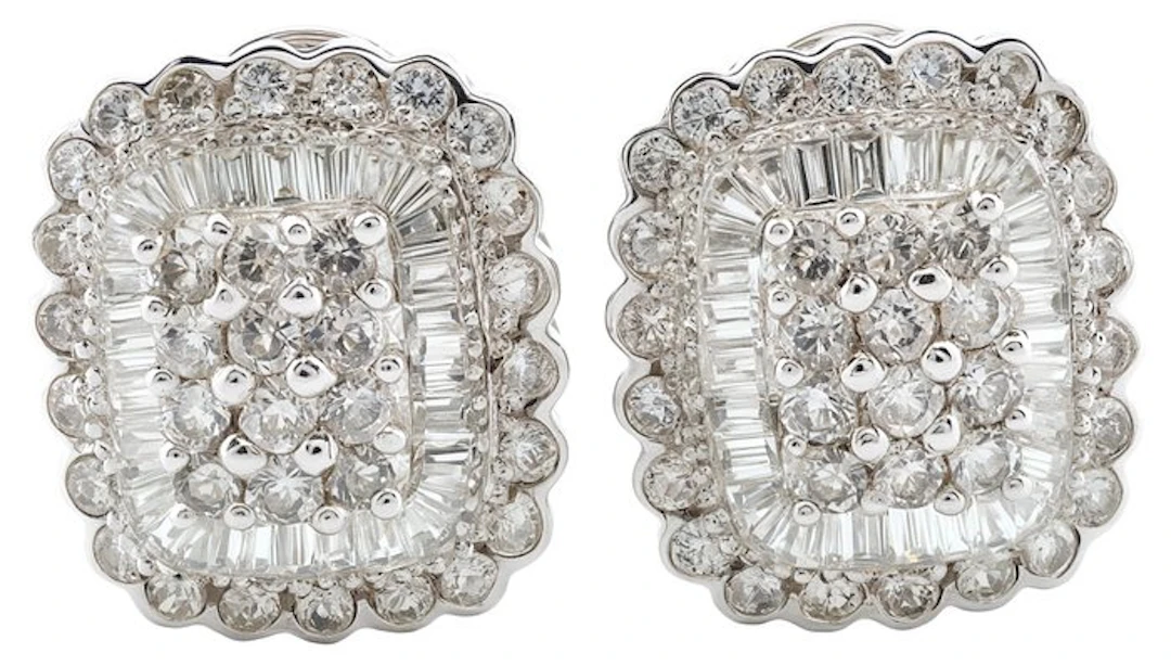 Earrings - 18 kt. White gold Diamond (Natural)