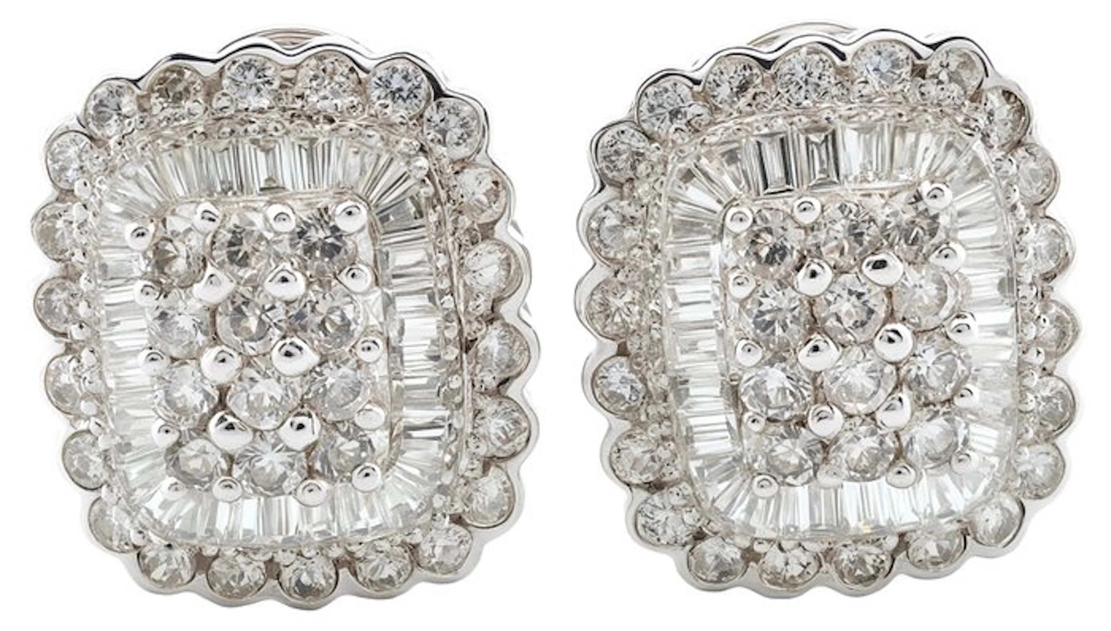 Earrings - 18 kt. White gold Diamond (Natural)