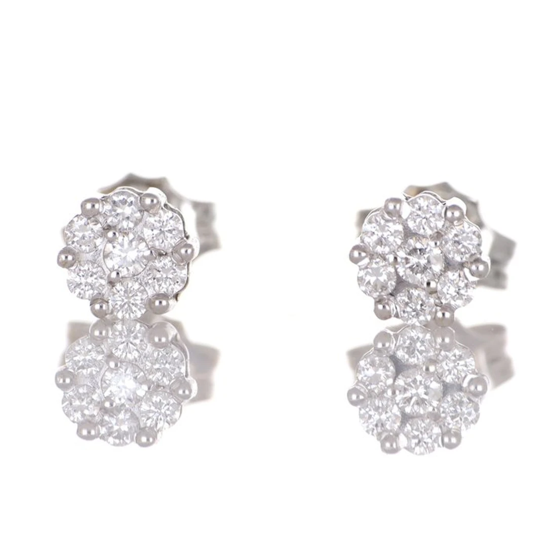 No reserve price - Earrings - 18 kt. White gold Diamond (Natural)