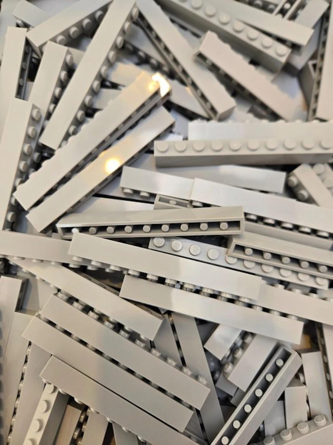 LEGO Pieces - New Brick 1 x 10 Light Bluish Gray 150pcs
