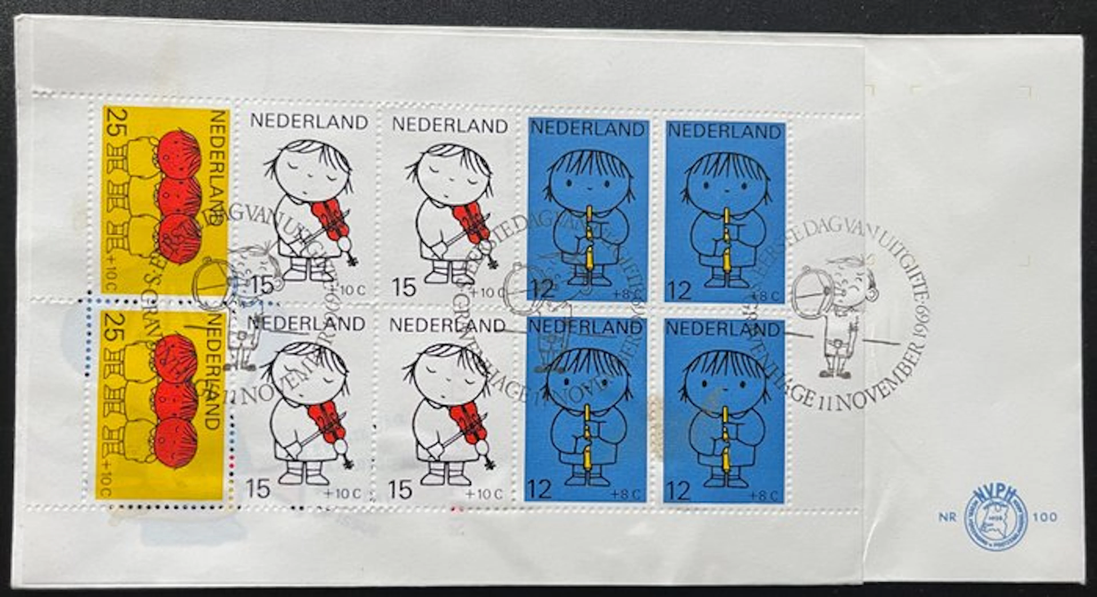 Netherlands 1969 - FDC Children's Stamps Block 100A