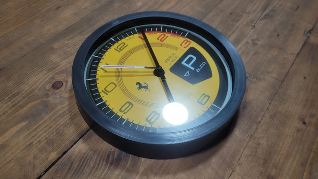 Clock - Ferrari - Reloj de pared estilo tacómetro