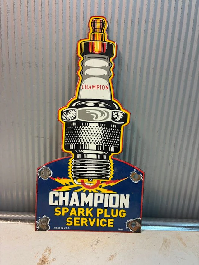 Champion Spark Plug Service – Spark Plug – Enamel Sign - Enamel sign - Enamel