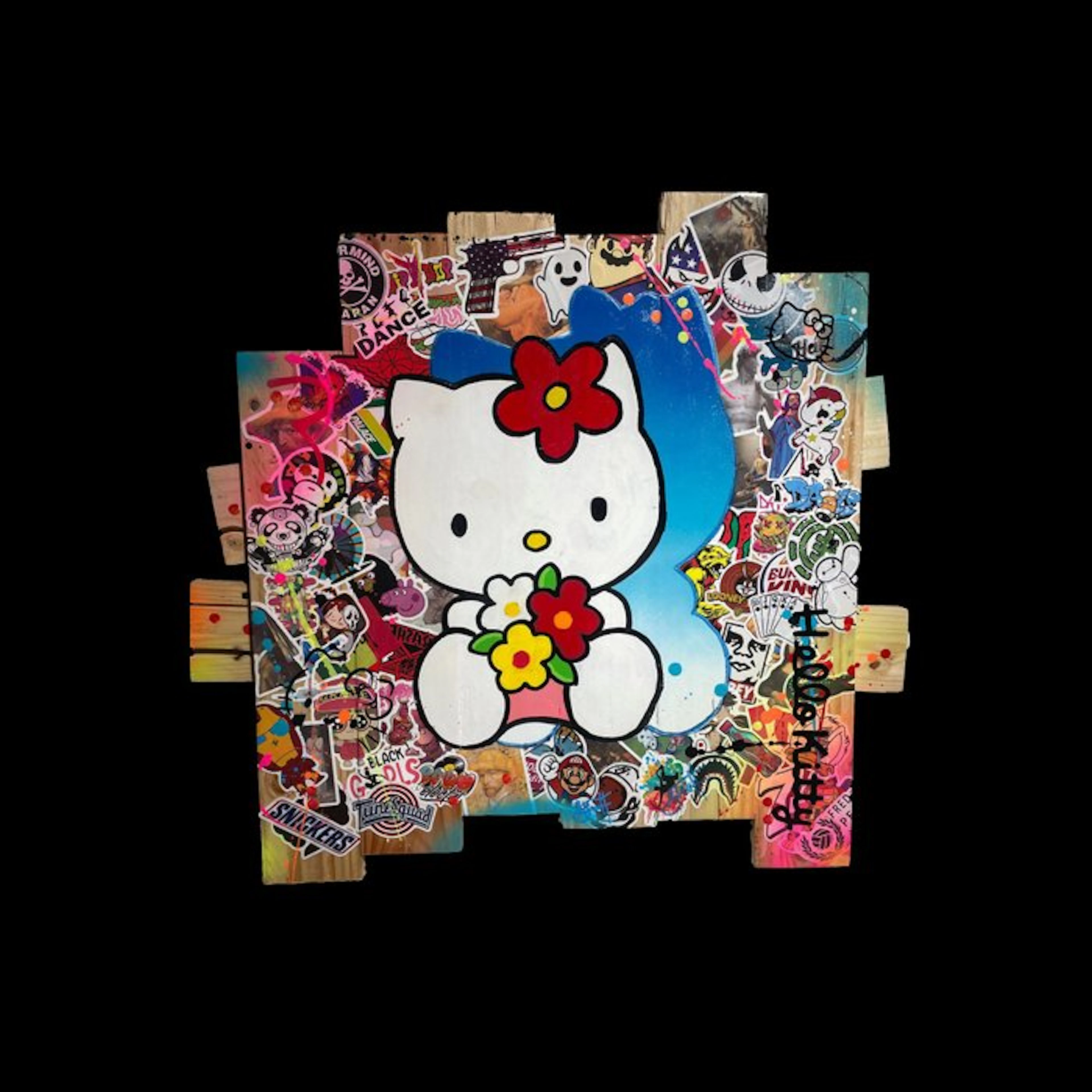 Vincent STREIFF - Le Chaton au Nœud Rouge – Tableau Pop...