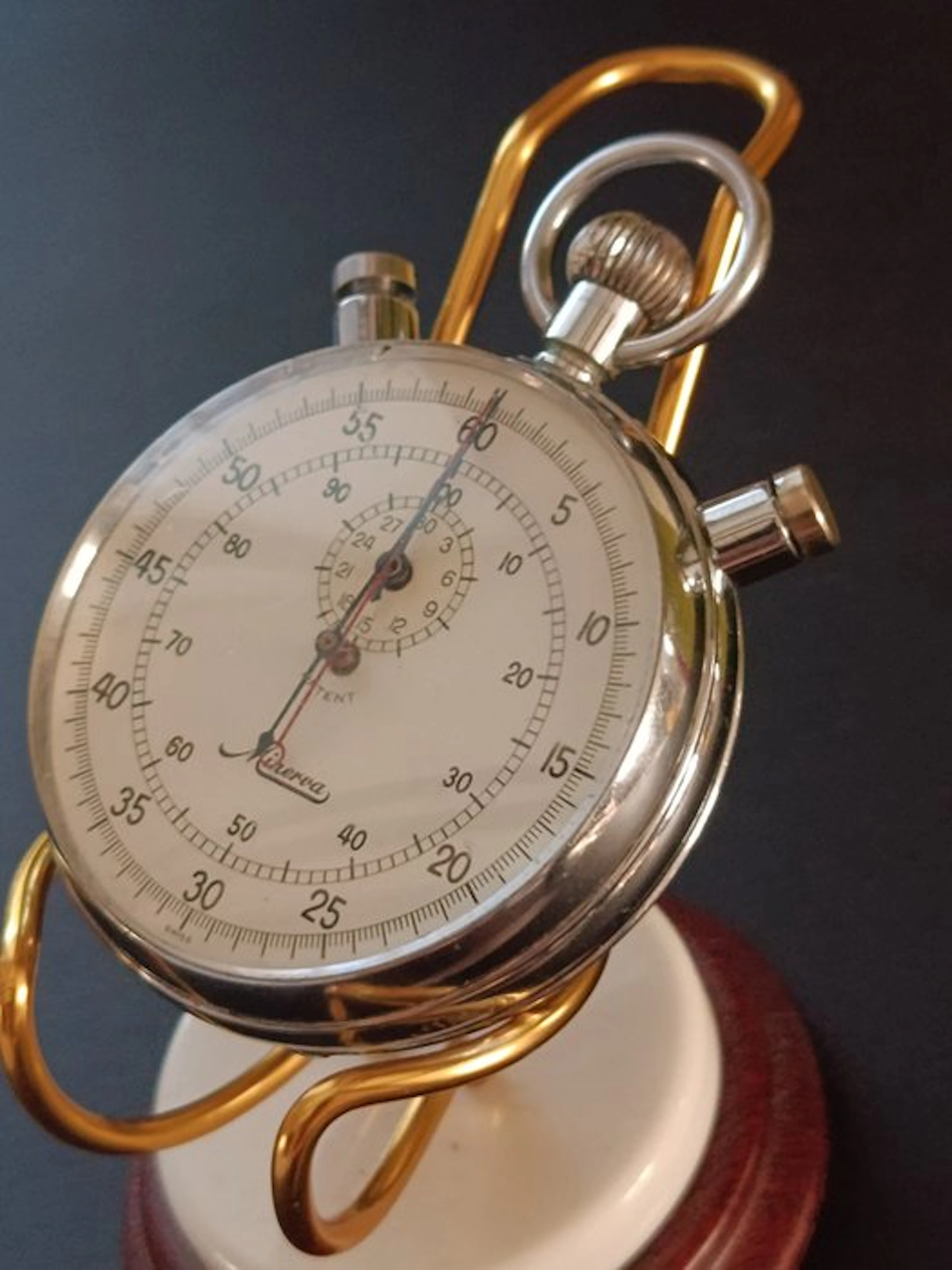 Minerva - Orologio Cronometro da Taschino Rattrappante a...