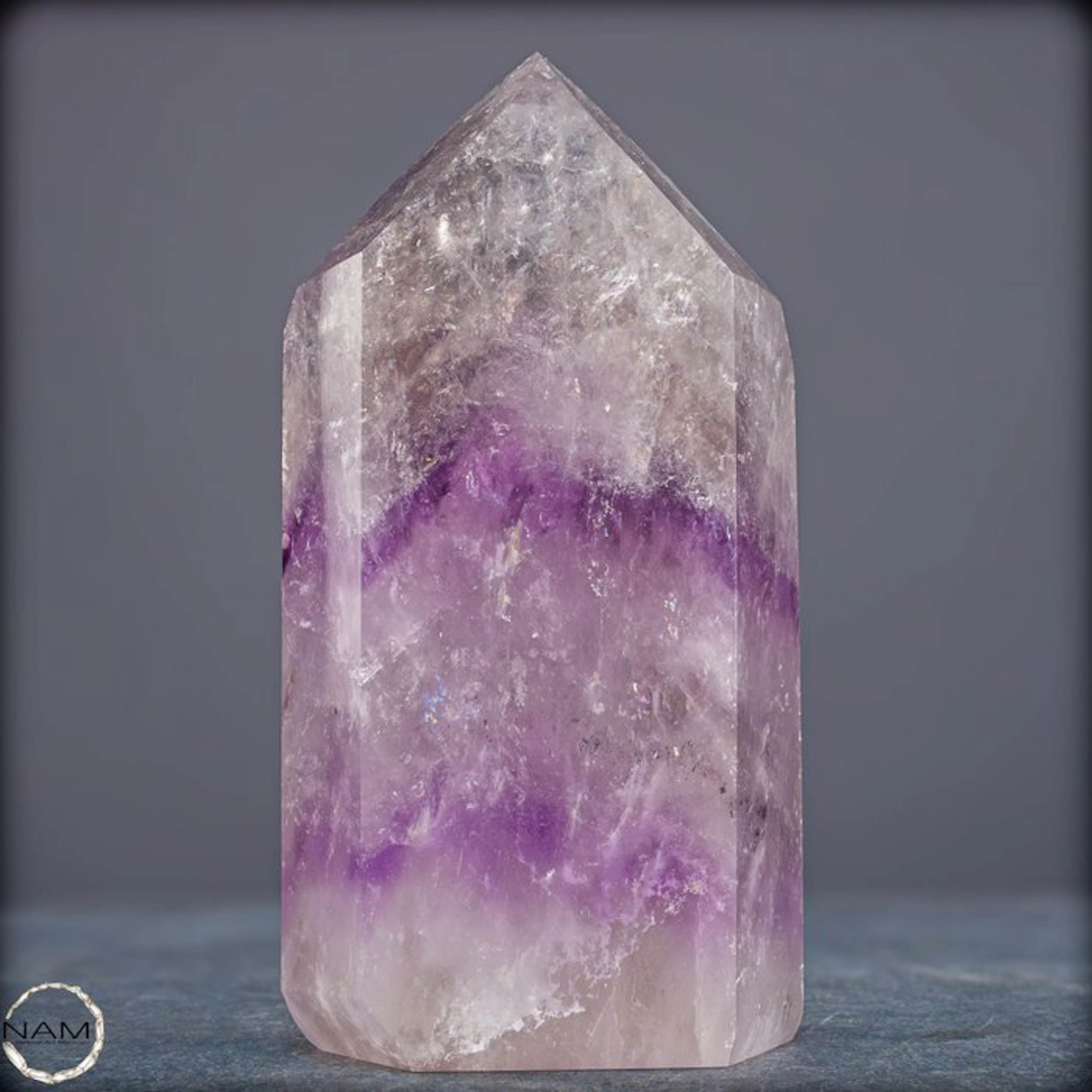 Natural Phantom Amethyst Obelisk from Brazil- 882.99 g