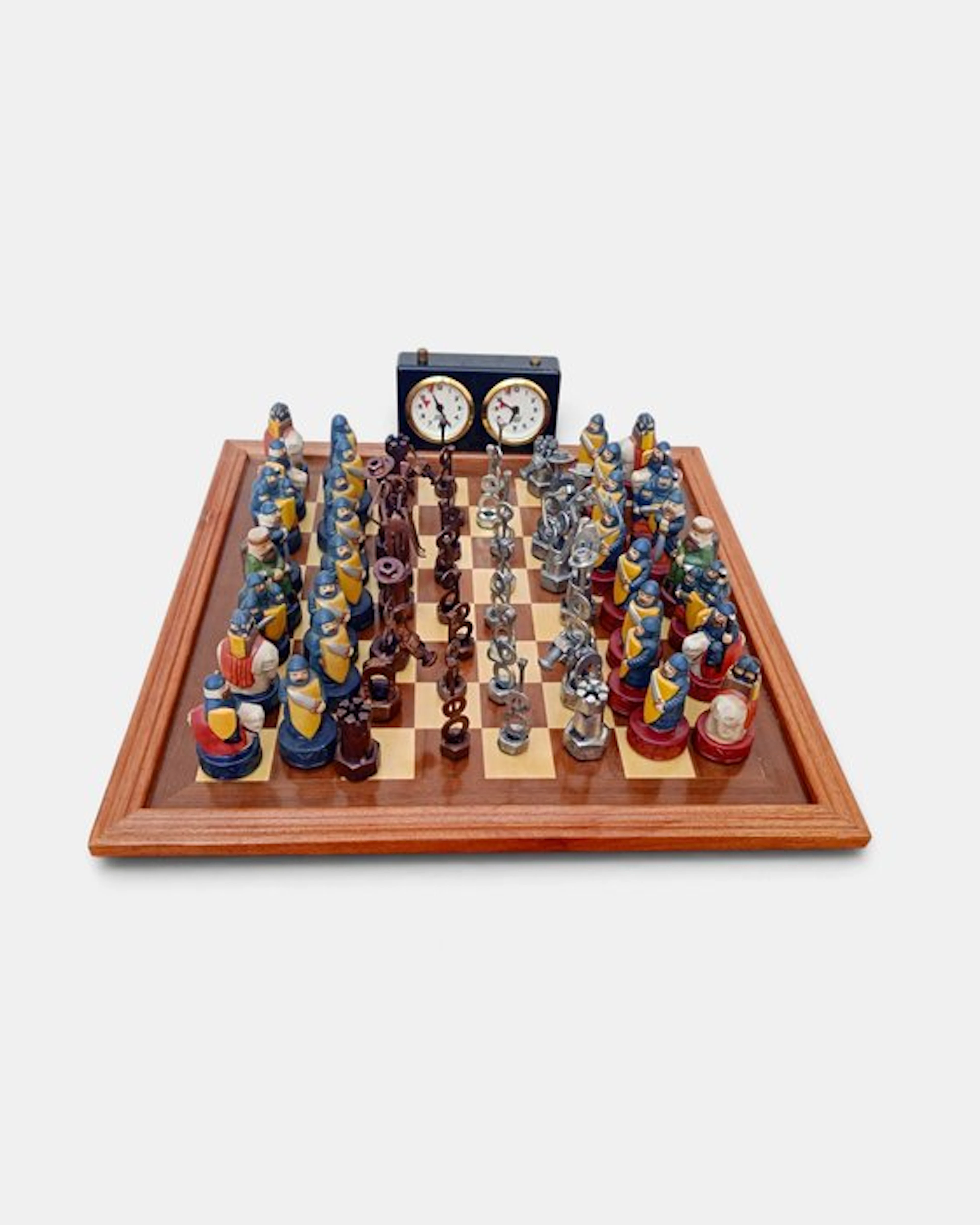Chess set - metal, wood, pasta, glass and ceramics