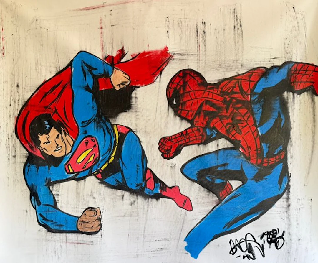 Freda People - Superman VS Spiderman Sketch XXL