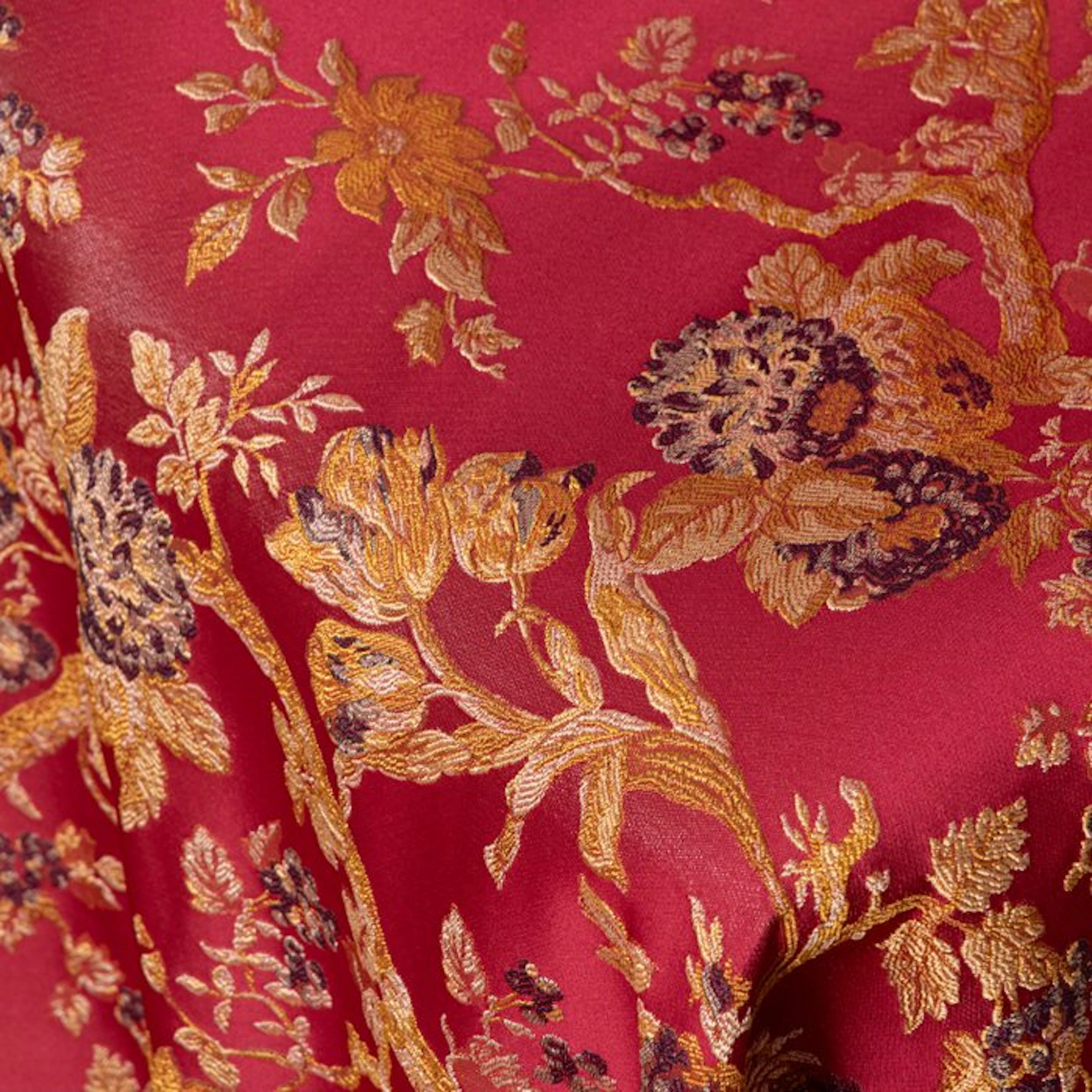 BA106 - Rare Italian Damask Fabric – Ruby Red...
