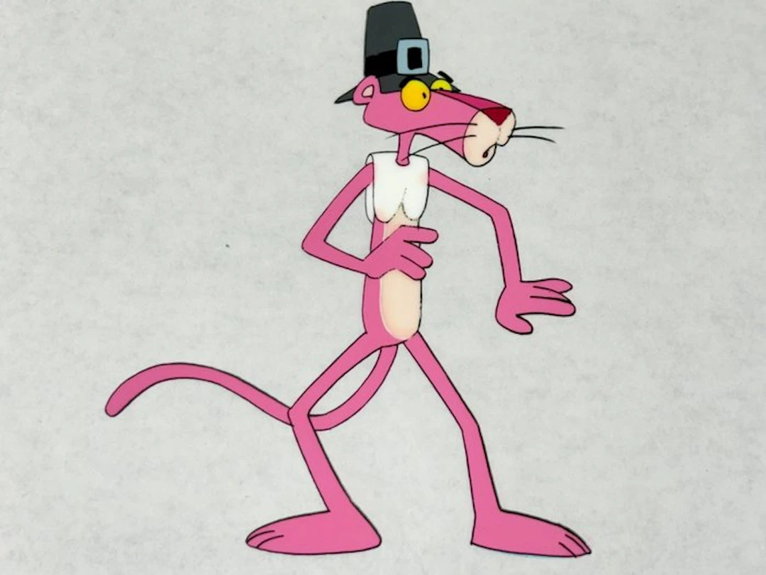 Friz Freleng - Original animation cel and drawing of Pink...
