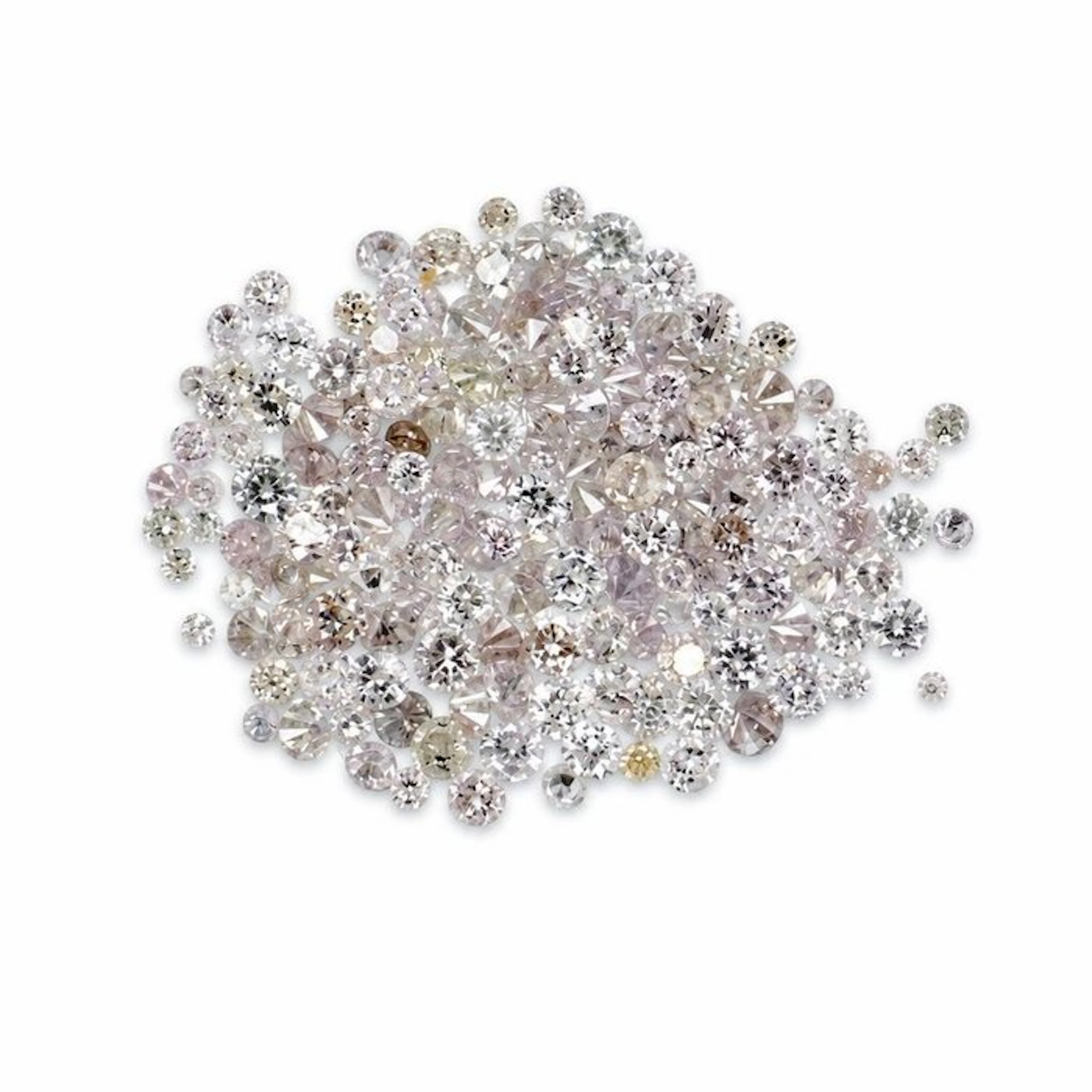 No reserve price - 179 pcs Diamond (Natural coloured) - 1.03 ct - Round - Faint