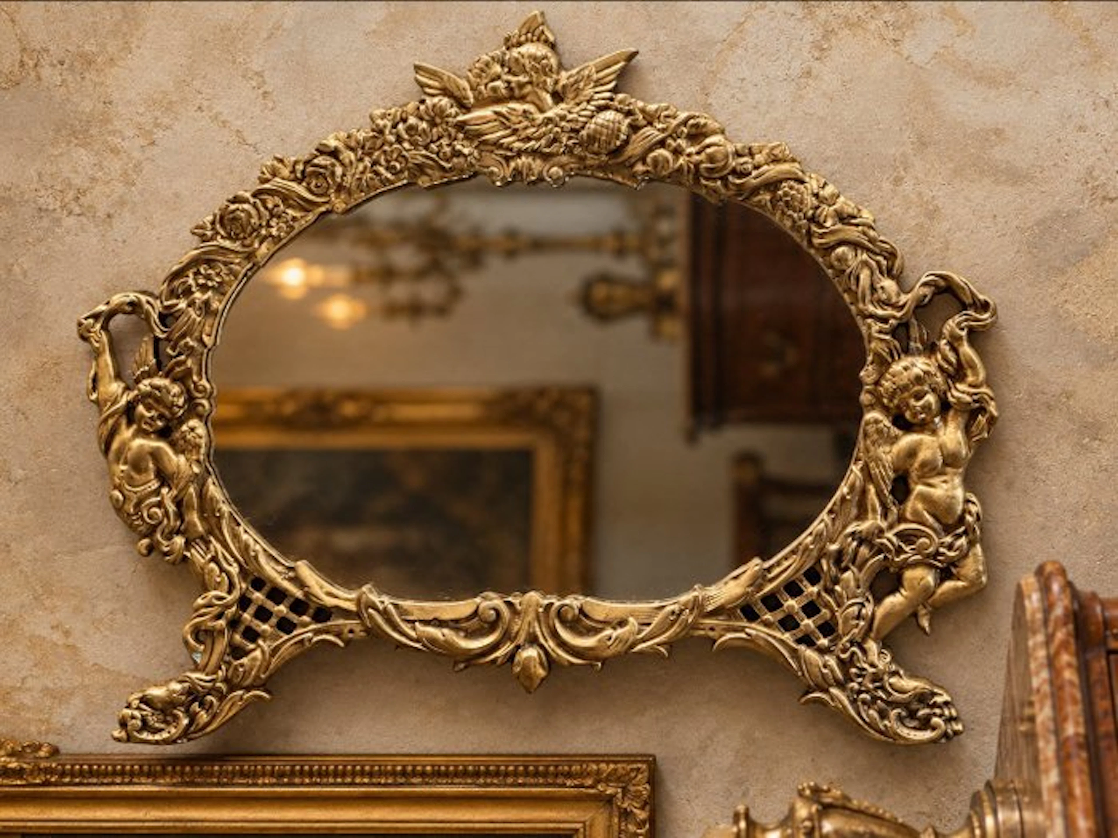 Mirror - Brass, Bronze, Glass - Gilded mirror