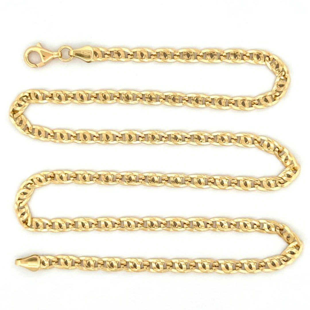 Necklace - 18 kt. Yellow gold - Tiger's Eye - 50 cm