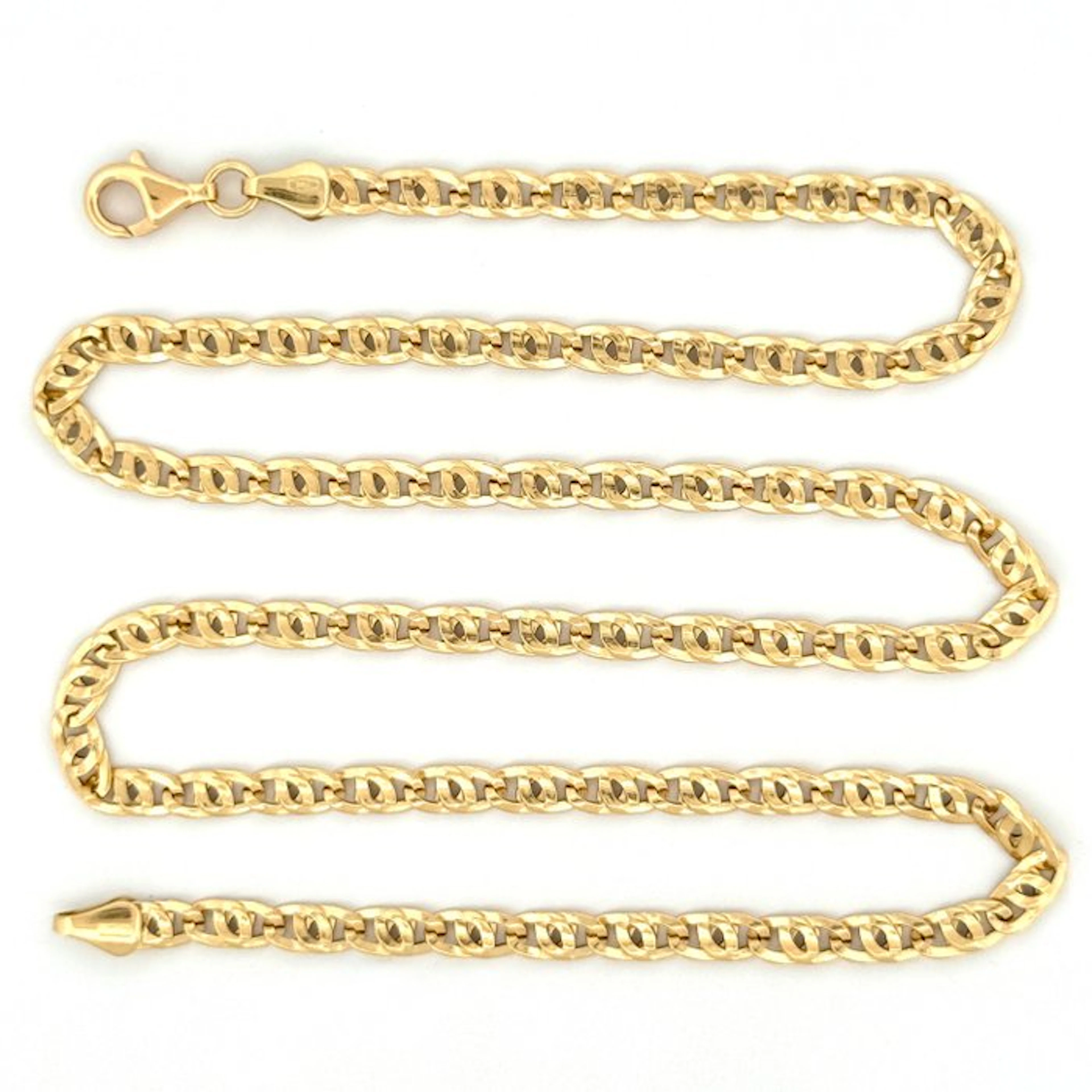 Necklace - 18 kt. Yellow gold - Tiger's Eye - 50 cm