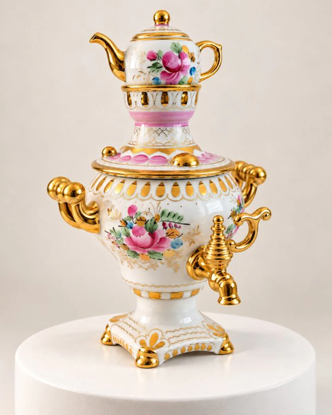 Gzhel - Samovar - Glazed - hand-painted