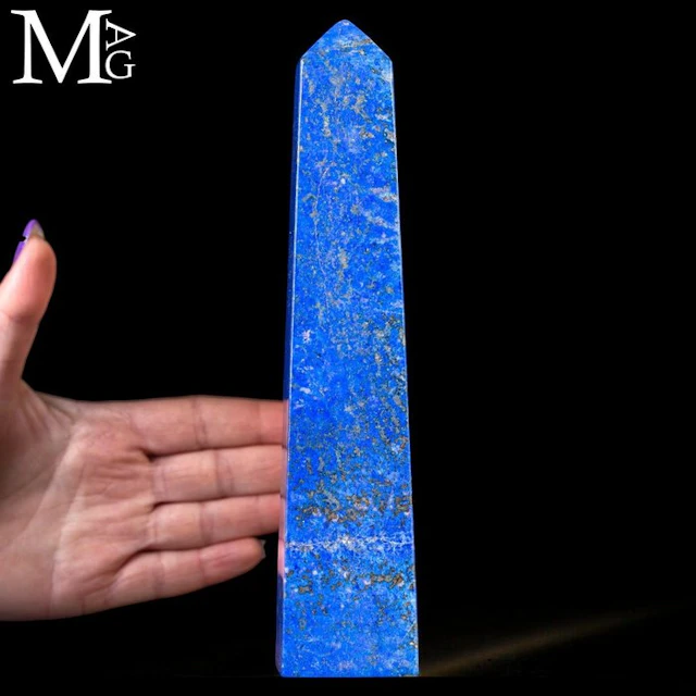 Lapis Lazuli Obelisk Lapis Lazuli - Height: 205 mm - Width: 40 mm- 759 g - (1)