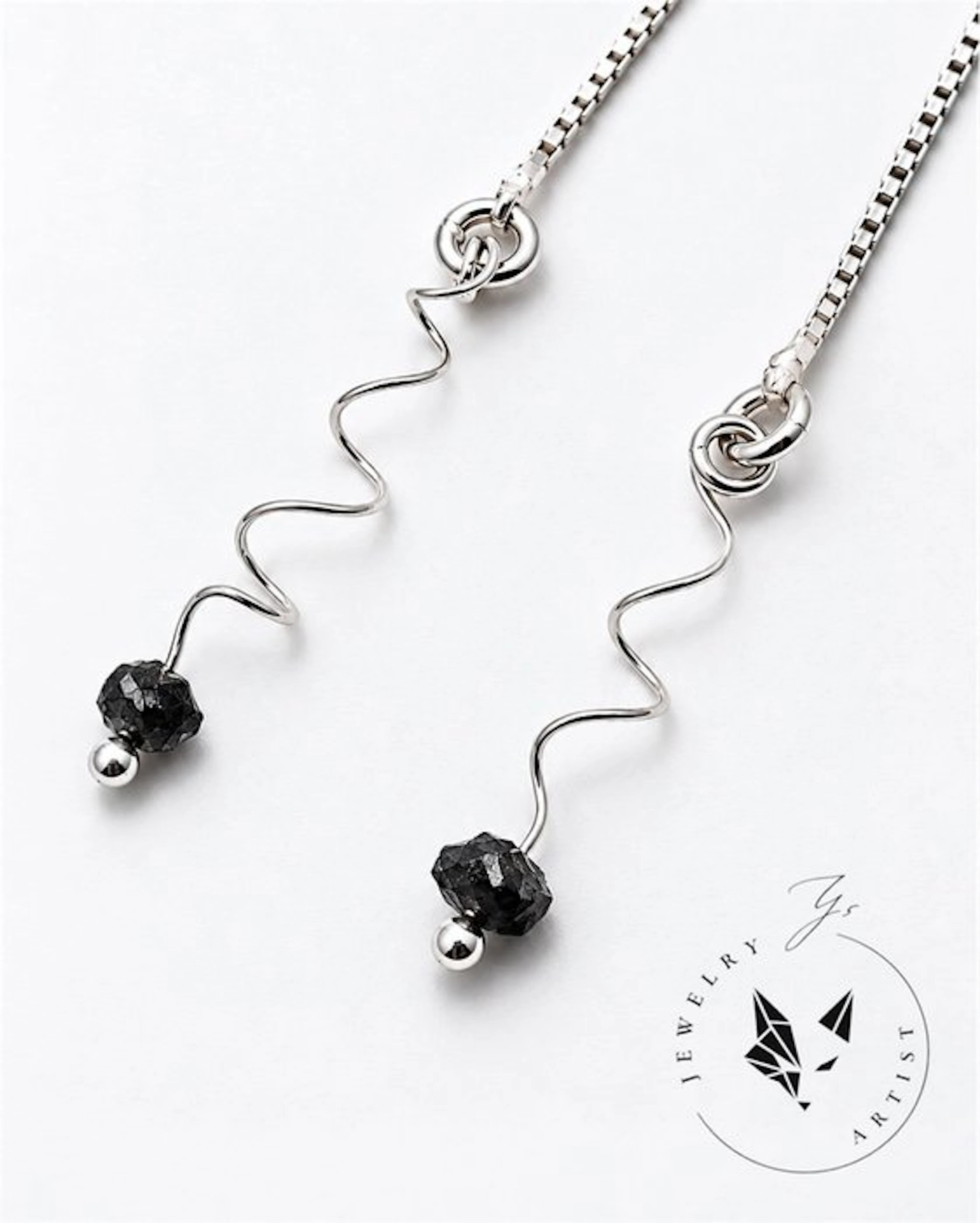 Designer Jewelry - Black Diamond - 925 Silver - Certified...