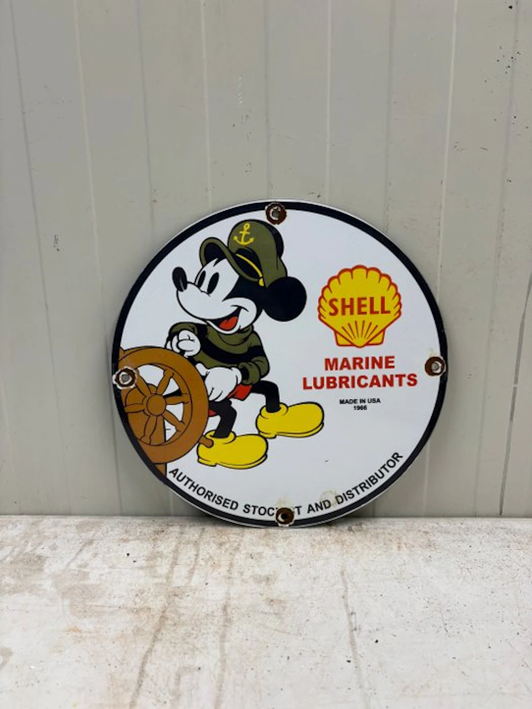Shell Marine Lubricants – Rond Emaille Reclamebord –...