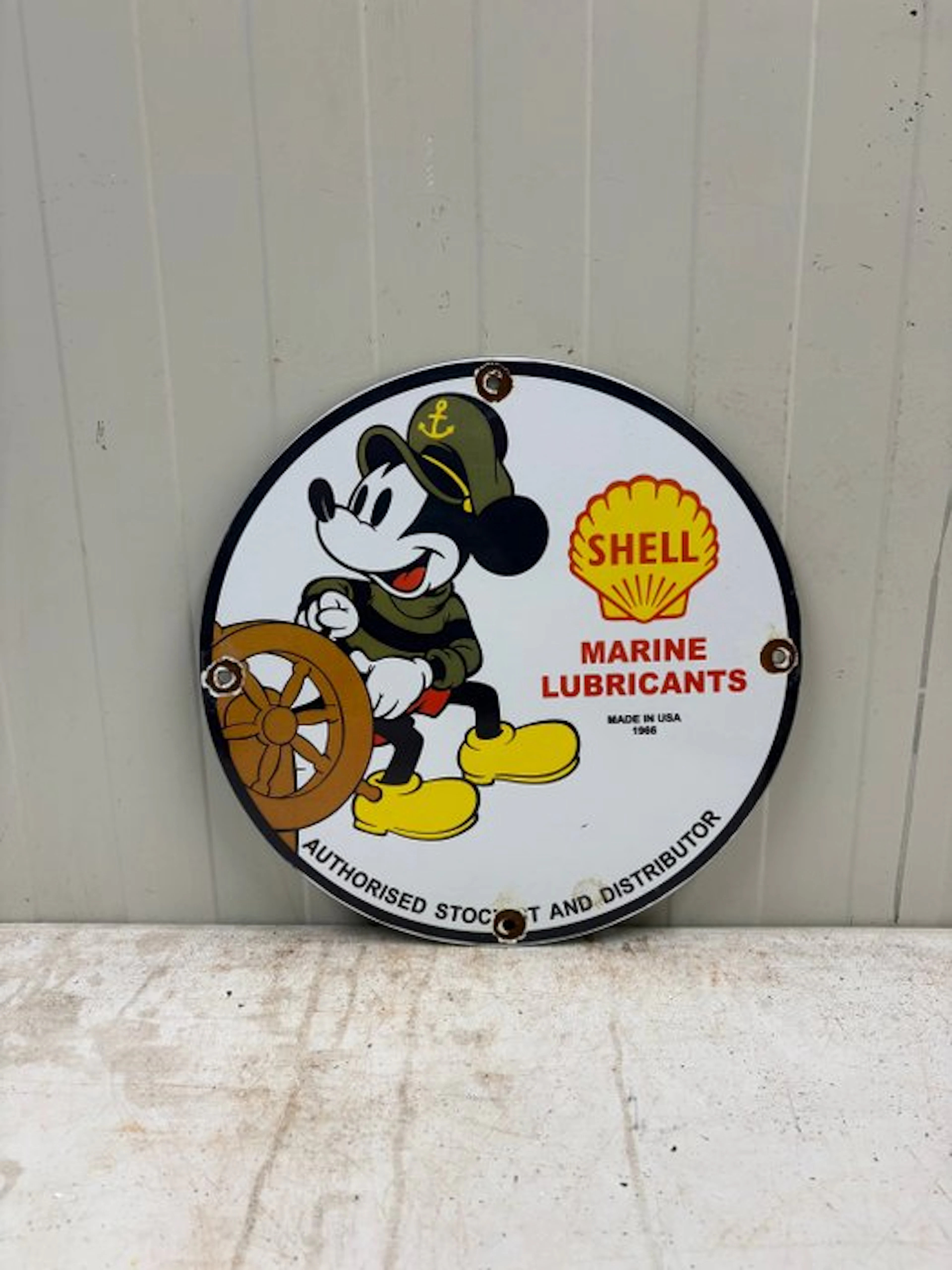 Shell Marine Lubricants – Rond Emaille Reclamebord –...