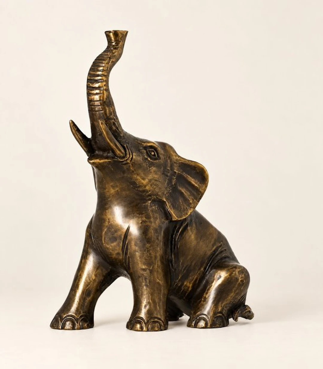 Figurine - Zittende olifant - Bronze