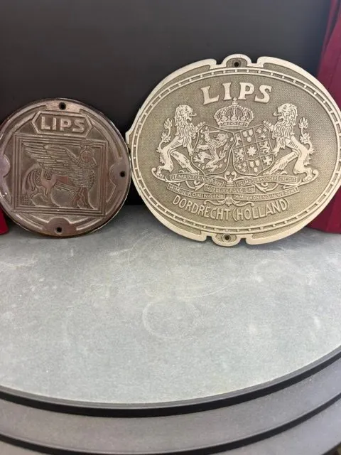 Lips Dordrecht - Set of 2 Antique Safe Plaques / Factory...