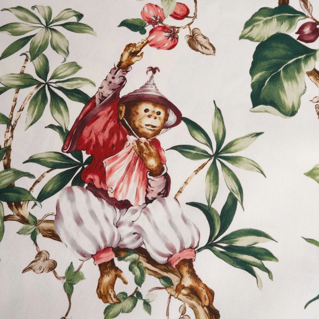 Playful Monkeys: Cotton fabric OEKO-TEX Standard 100...